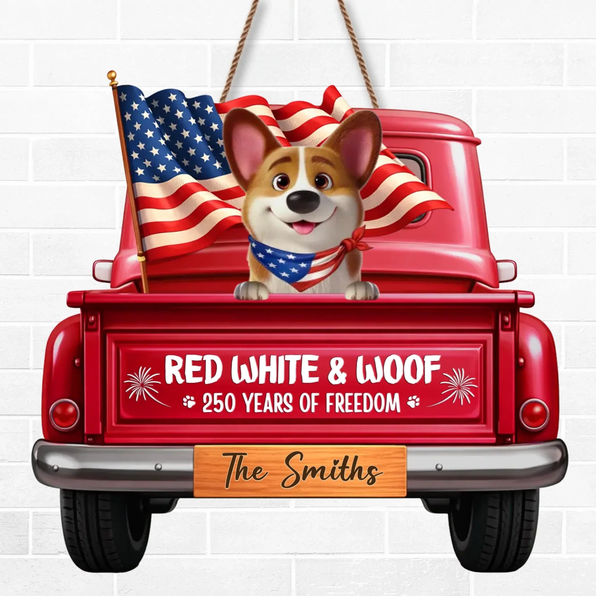 Custom America 250th Anniversary Wood Sign - Personalized Birthday Gifts For Dog Lovers, Dog Dad And Mom - Freedom Lives Here