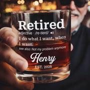 Custom Whiskey Glass - Personalized Retirement Gifts For Women, Men - Not My Problem Anymore