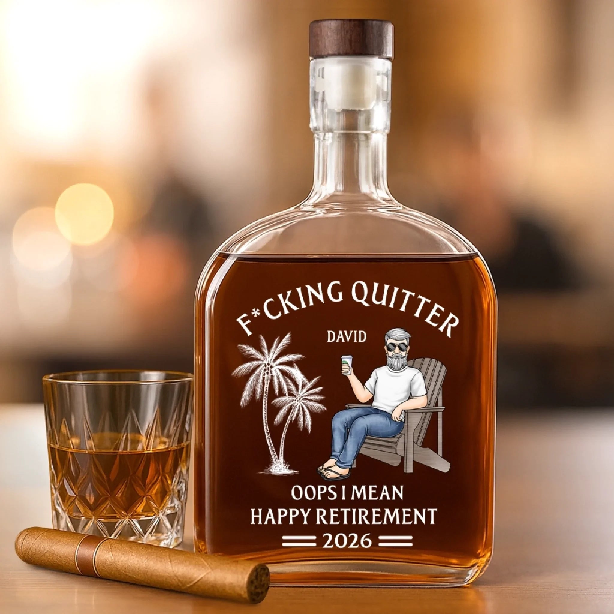 Officially Done - Coworker Personalized Custom Whiskey Bottle - Appreciation, Retirement Gift For Coworkers, Work Friends, Colleagues