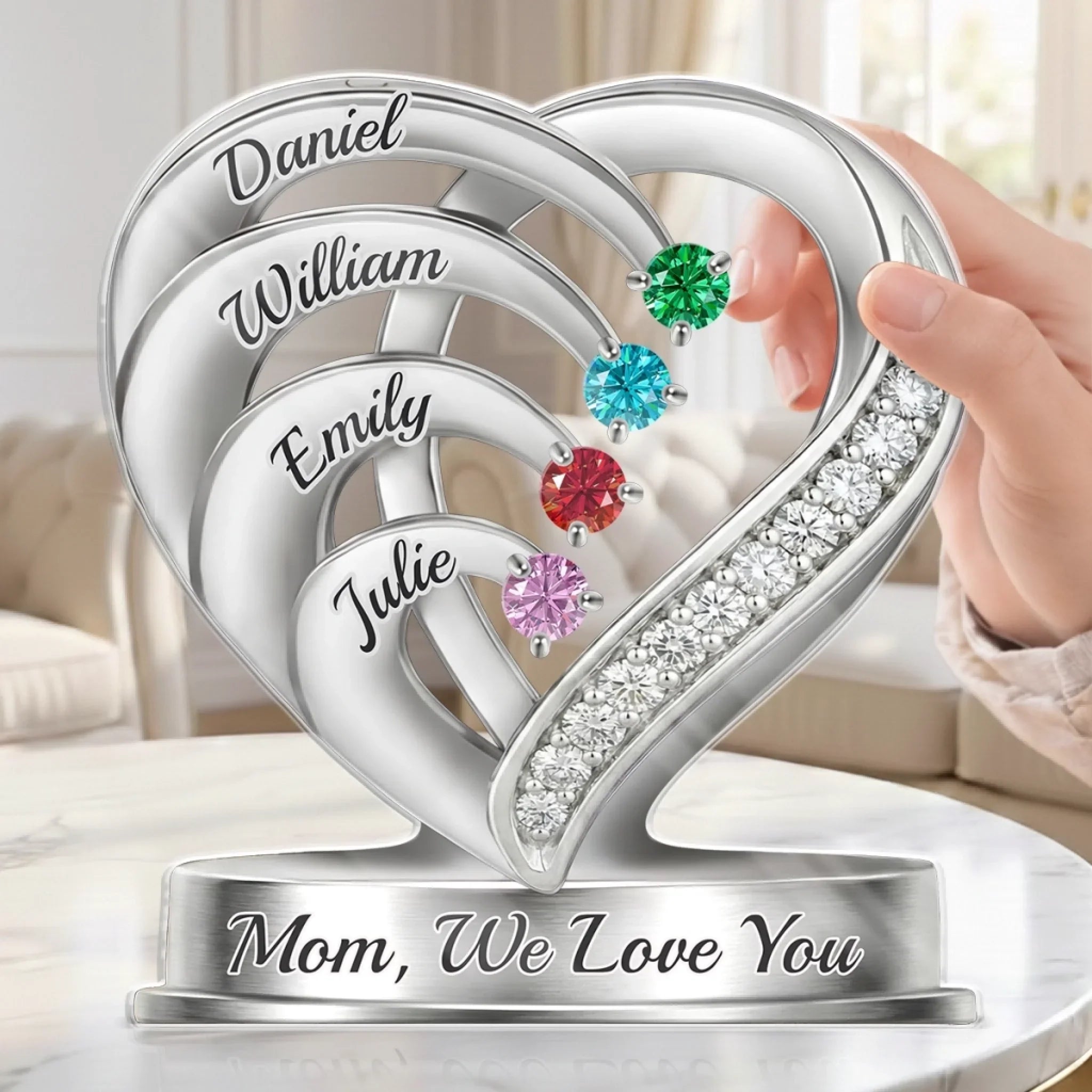 Custom Acrylic Plaque - Personalized Mother's Day Birthday Gifts For Mom, Grandma - A Heart Full Of Sparkle