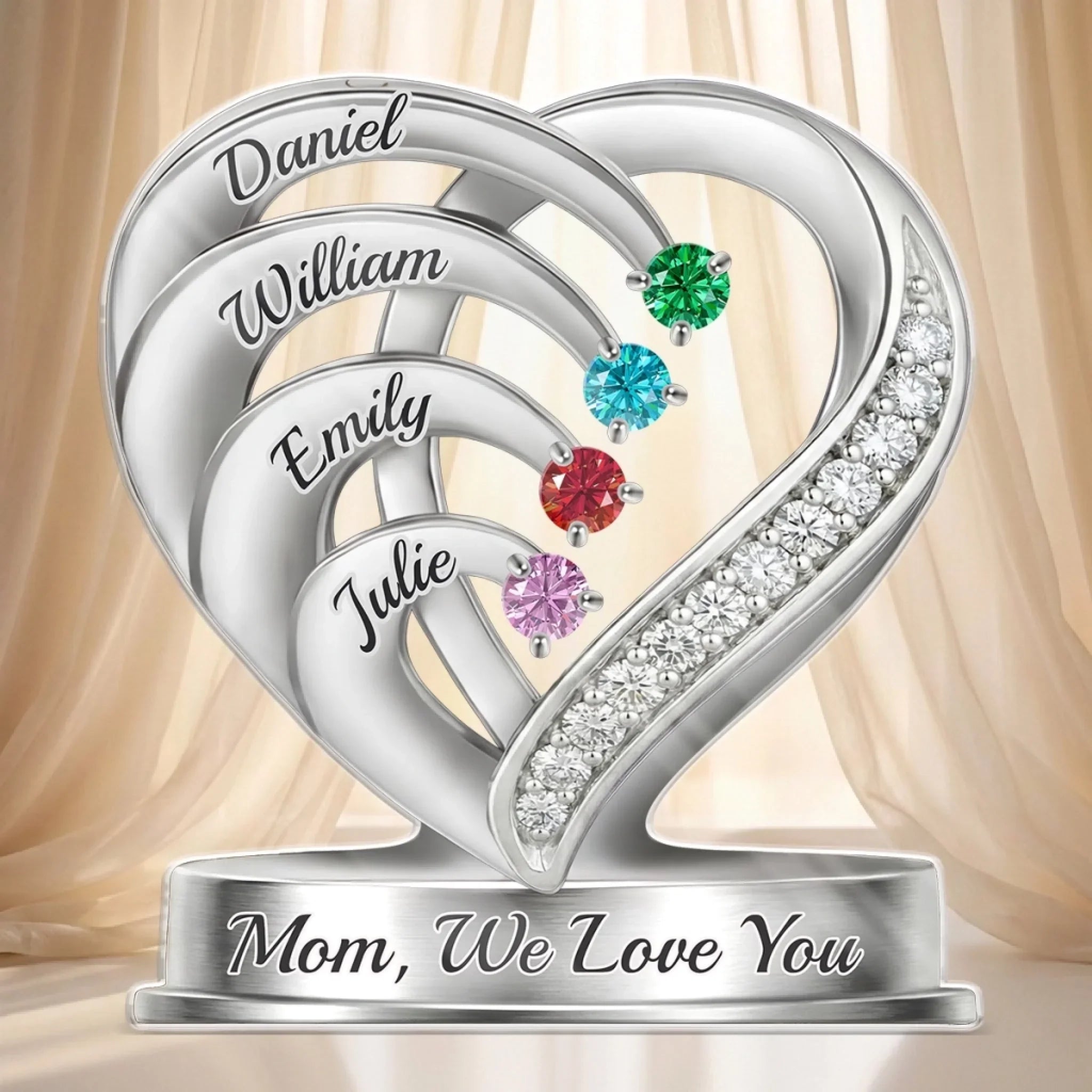 Custom Acrylic Plaque - Personalized Mother's Day Birthday Gifts For Mom, Grandma - A Heart Full Of Sparkle
