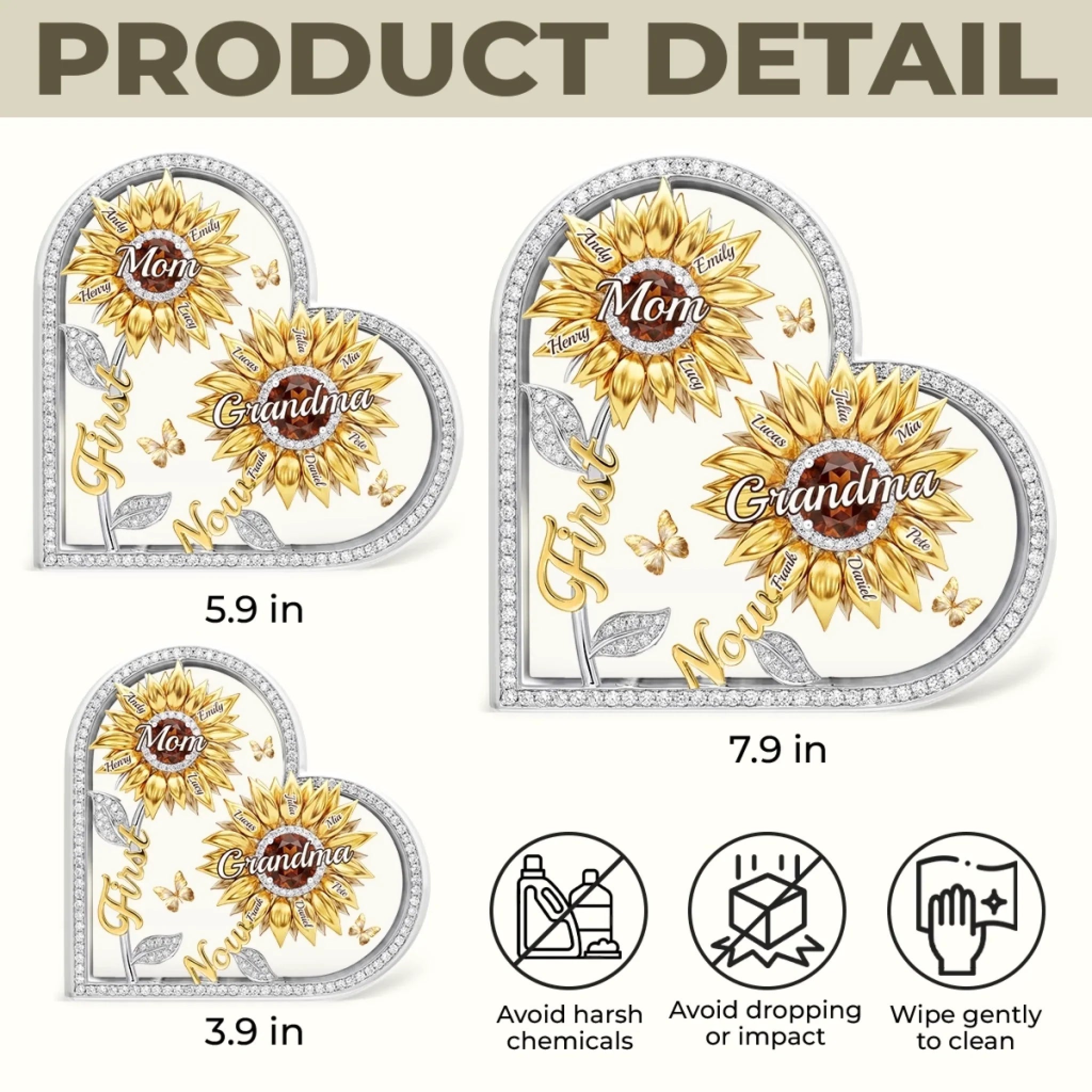 Custom Sunflower Acrylic Plaque - Personalized Mother's Day Birthday Gifts For Mom, Grandma - Forever Our Sunshine