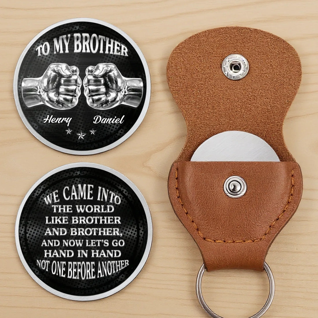 Custom Pocket Hug - Personalized Birthday Gifts For Brother - Real Bros Stand Together