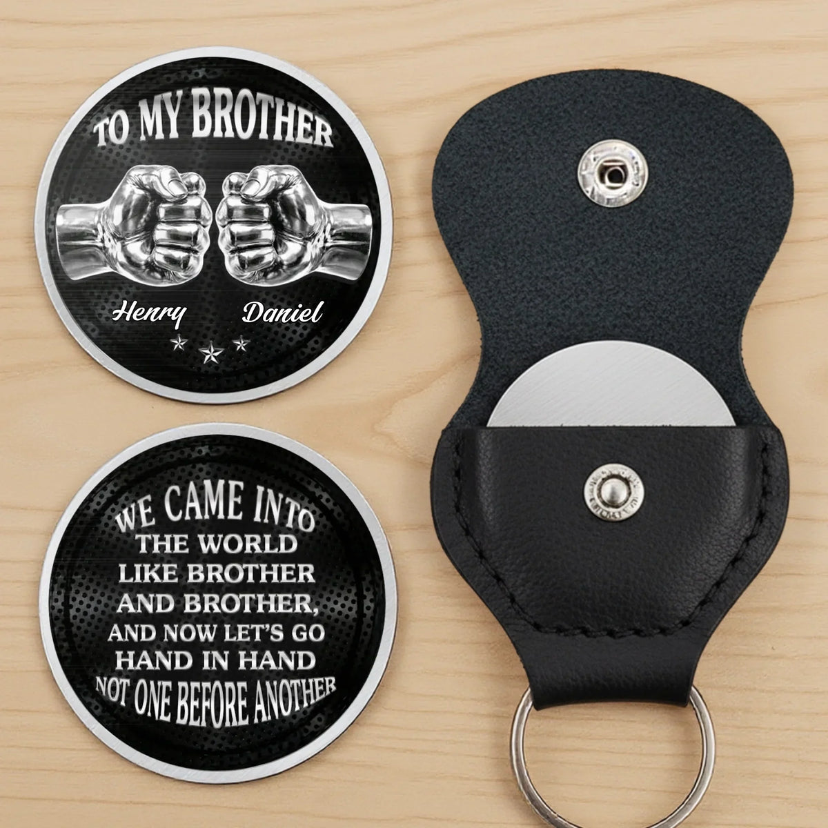 Custom Pocket Hug - Personalized Birthday Gifts For Brother - Real Bros Stand Together