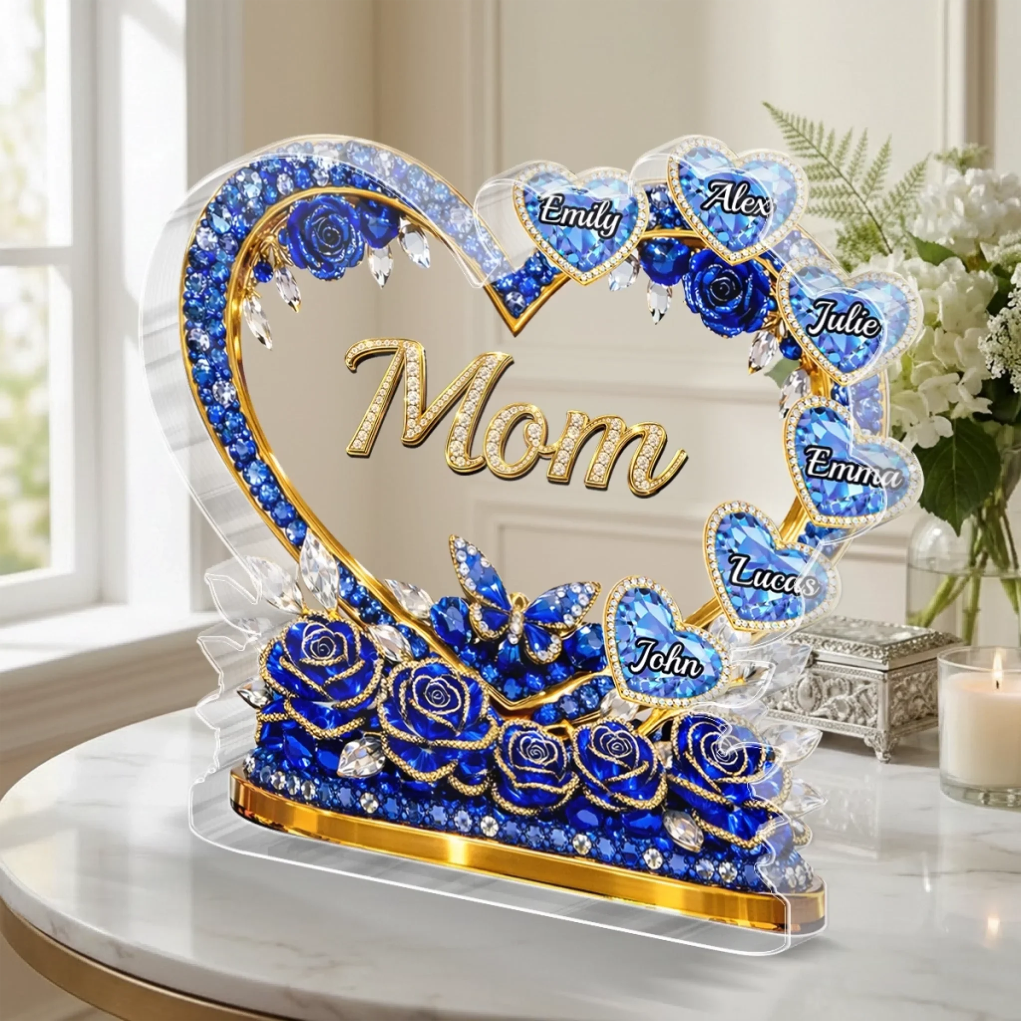Custom Acrylic Plaque - Personalized Mother's Day Gifts For Mom, Grandma - Mom Heart Full Of Care