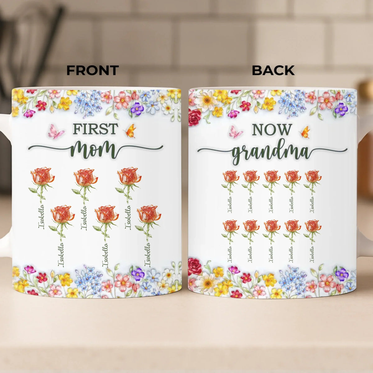 Custom Mug - Personalized Mother's Day Birthday Gifts For Mom, Grandma - A Lifetime Of Love In Bloom