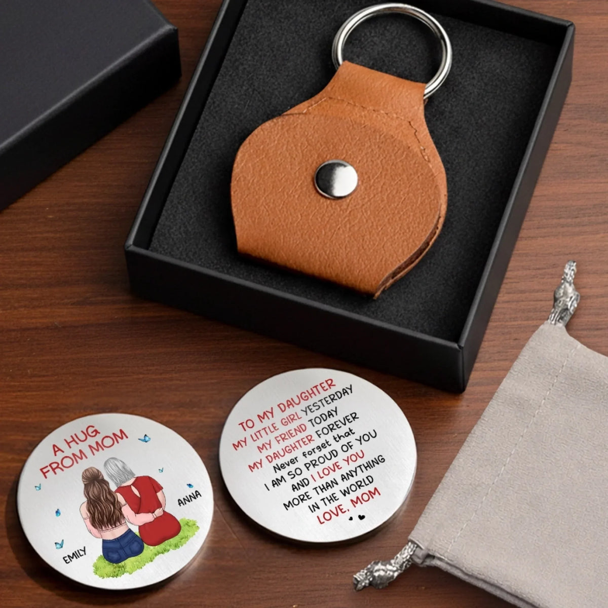 Custom Pocket Hug - Personalized Mother's Day Birthday Gifts For Mom, Daughter, Son - Take This Hug With You