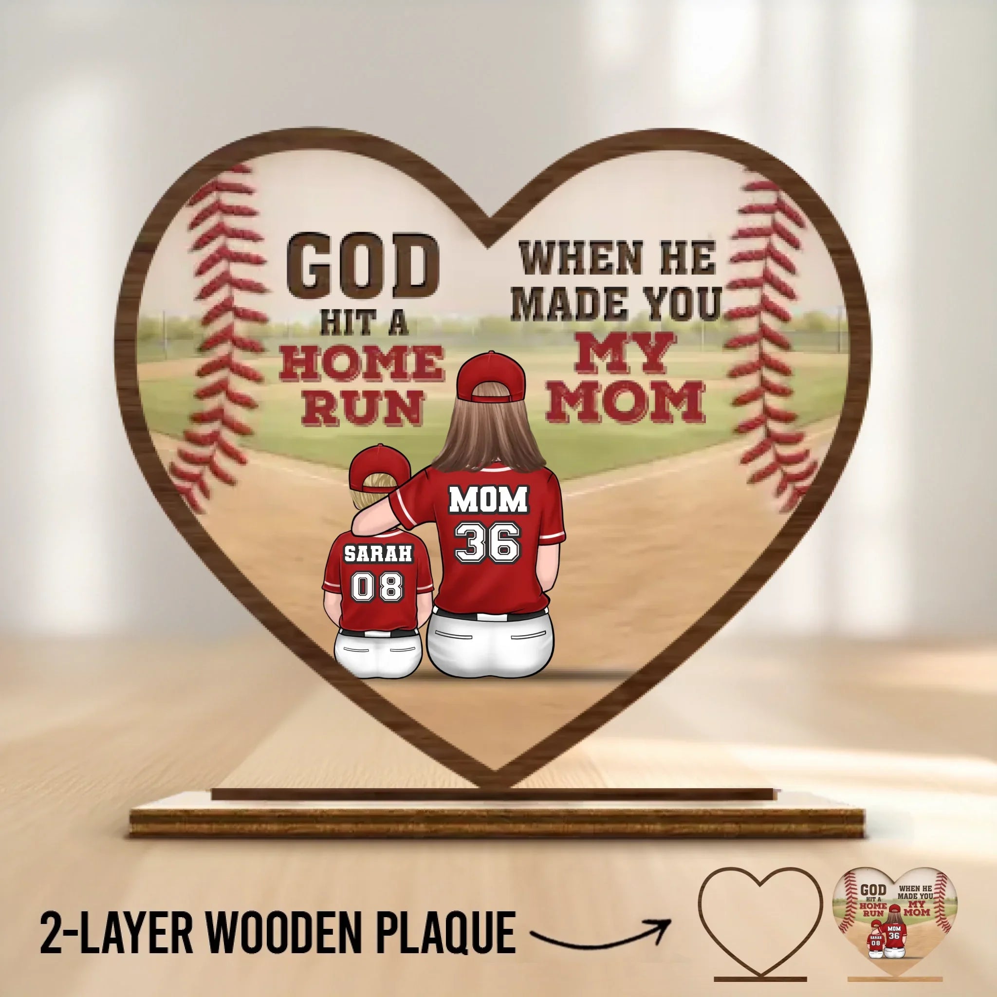 The Real Coach Behind Every Win - Family Personalized Custom Shaped 2-Layered Wooden Plaque With Flat Stand - Mother's Day, House Warming Gift For Mom, Sport Lovers, Sport Players