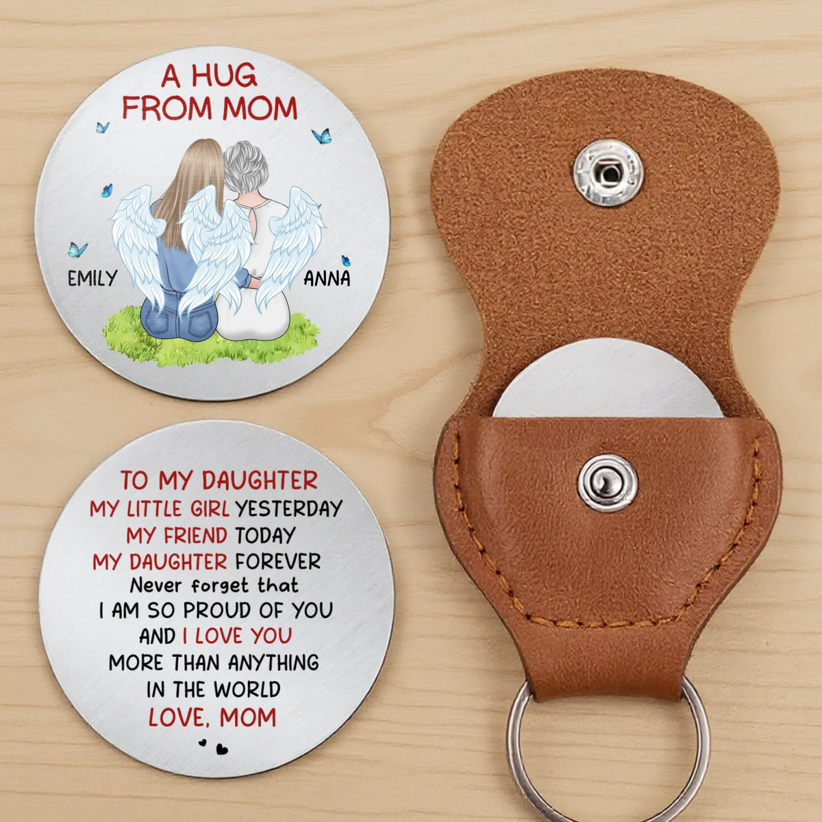 Custom Pocket Hug - Personalized Mother's Day Birthday Gifts For Mom, Daughter, Son - Take This Hug With You