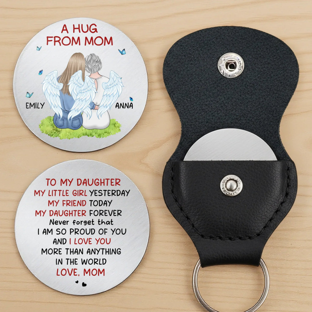 Custom Pocket Hug - Personalized Mother's Day Birthday Gifts For Mom, Daughter, Son - Take This Hug With You