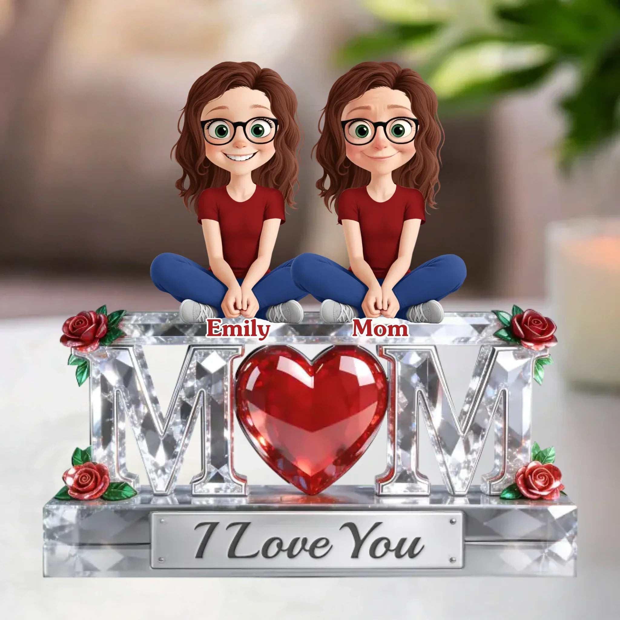 Custom Acrylic Plaque - Personalized Mother's Day Birthday Gifts For Mom - Love, Sealed In Ruby
