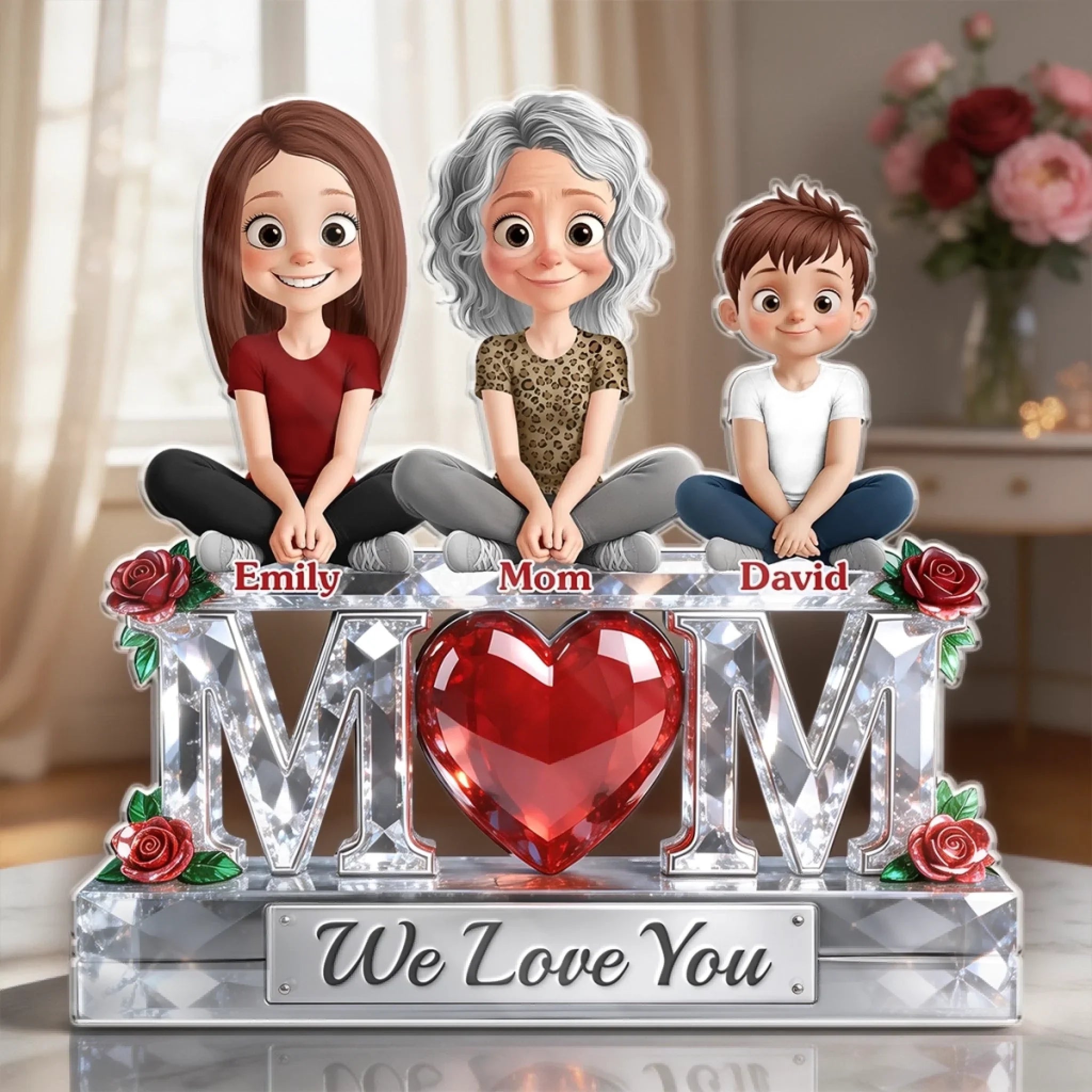 Custom Acrylic Plaque - Personalized Mother's Day Birthday Gifts For Mom - Love, Sealed In Ruby