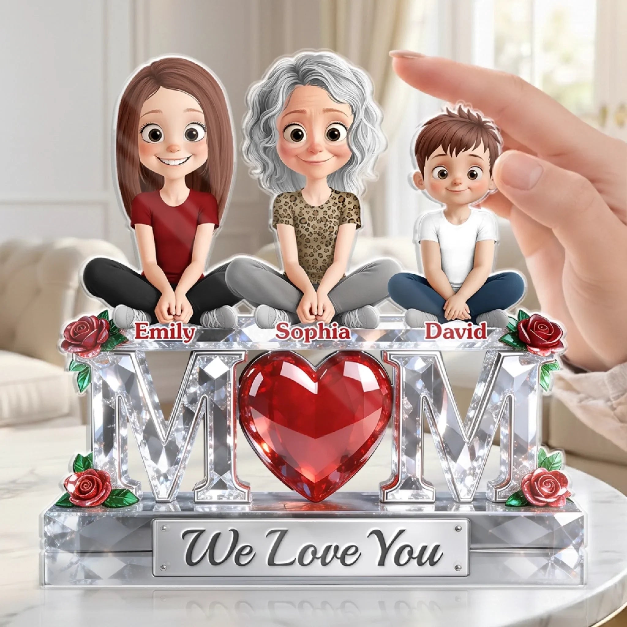 Custom Acrylic Plaque - Personalized Mother's Day Birthday Gifts For Mom - Love, Sealed In Ruby