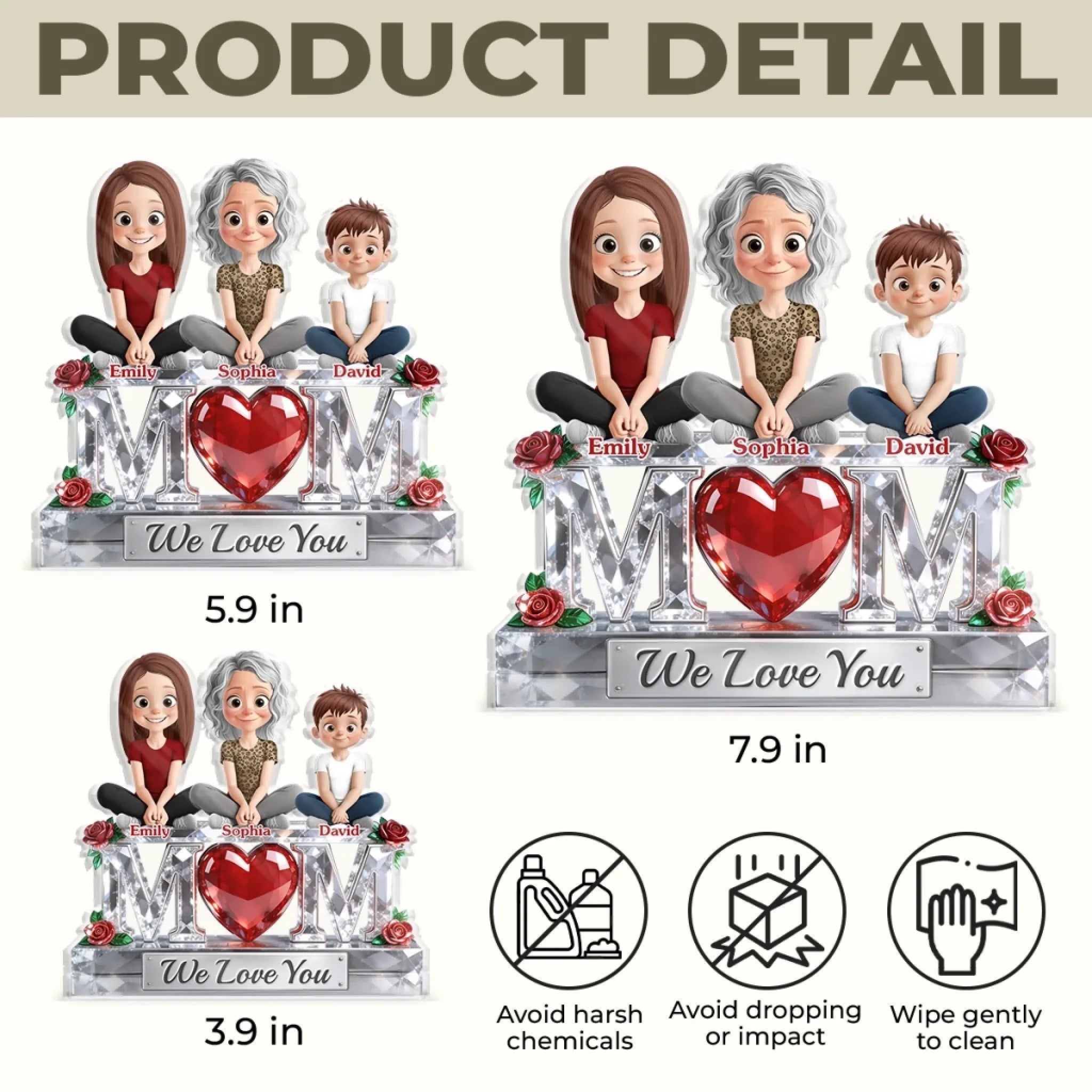 Custom Acrylic Plaque - Personalized Mother's Day Birthday Gifts For Mom - Love, Sealed In Ruby