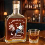 Custom Liquor Decanter - Personalized Retirement Gifts For Women, Men - Officially Done