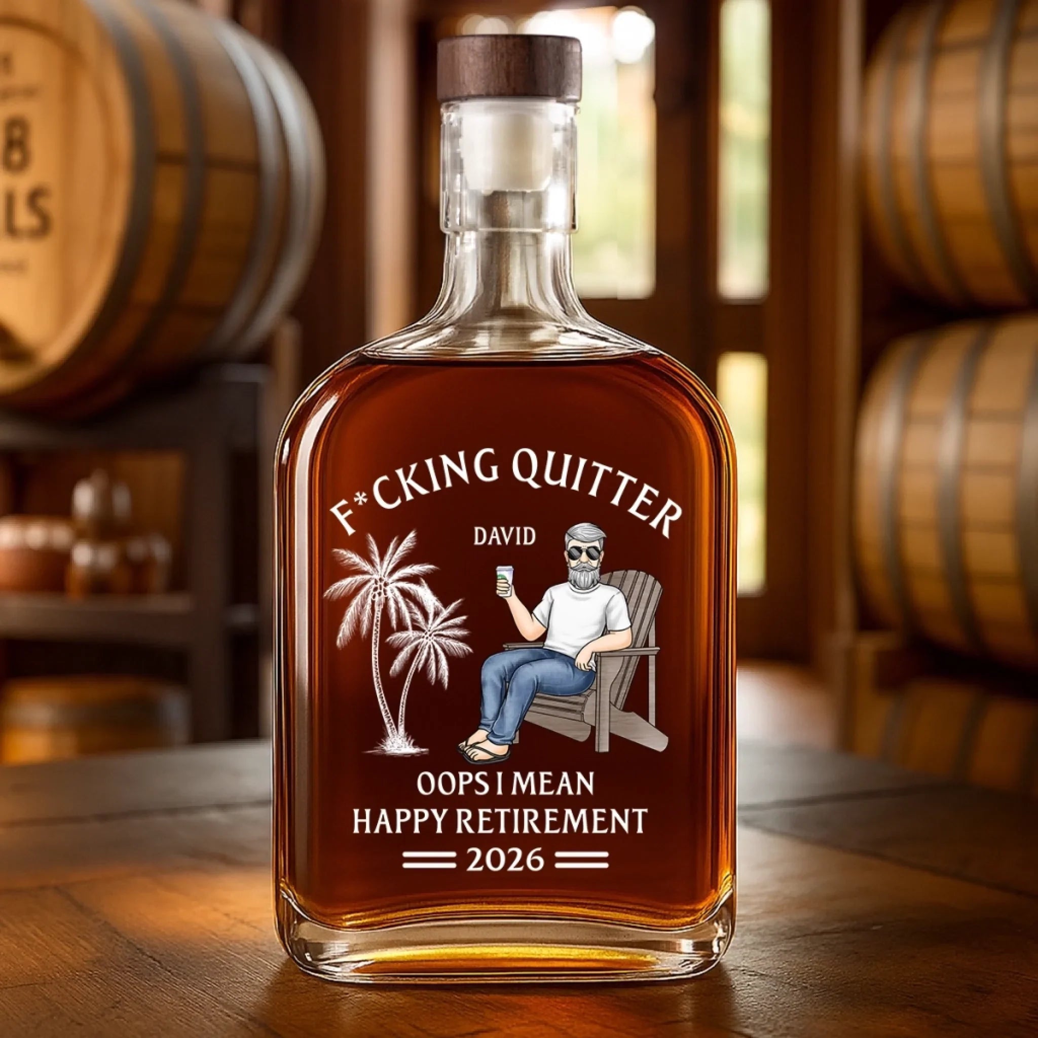 Custom Liquor Decanter - Personalized Retirement Gifts For Women, Men - Officially Done