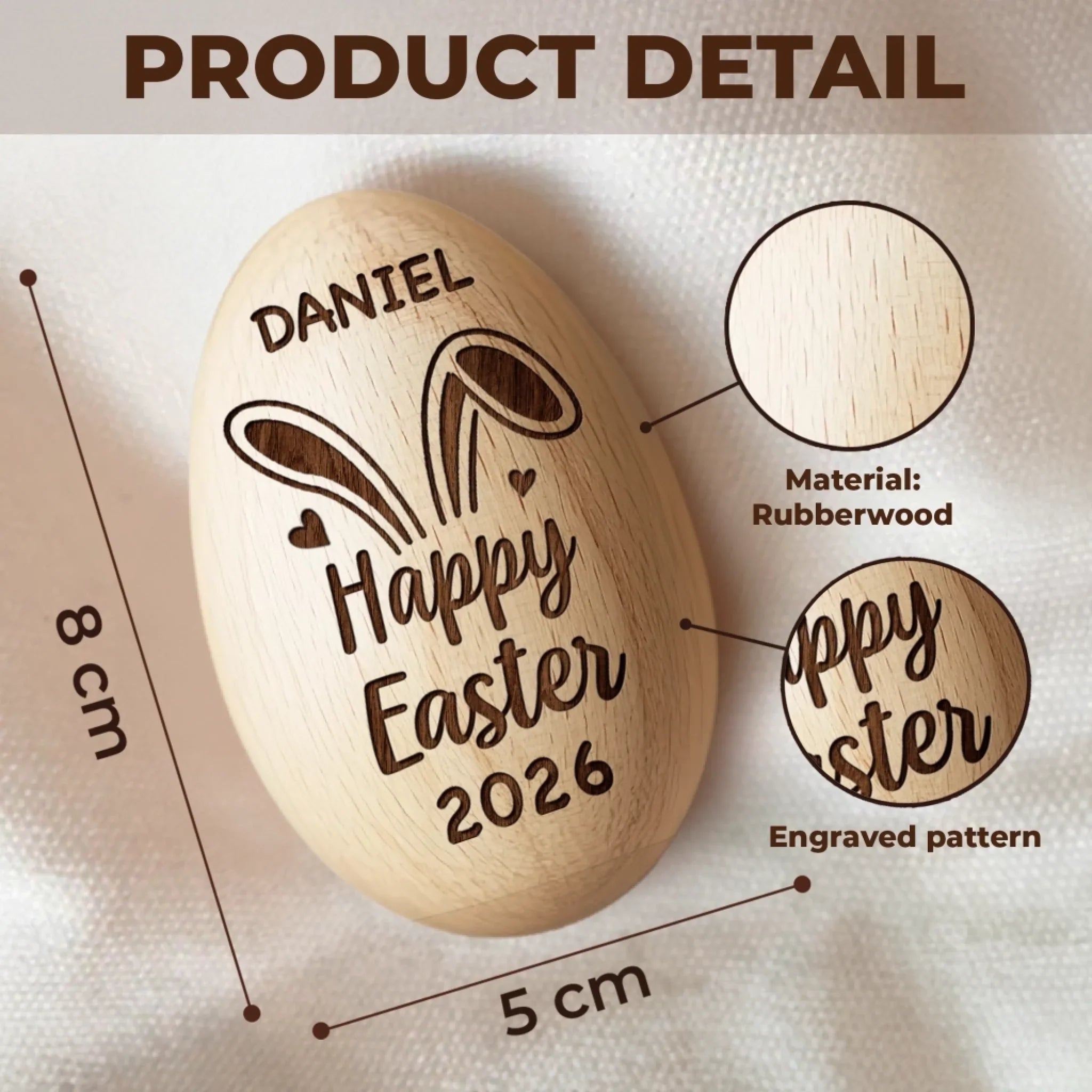 Custom Wooden Egg Shaker - Personalized Easter, Baby Shower, Gender Reveal Gifts For New Moms, New Dads, New Parents - Welcome To The World