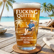 Custom Beer Glass - Personalized Retirement Gifts For Women, Men - Retired And Loving It