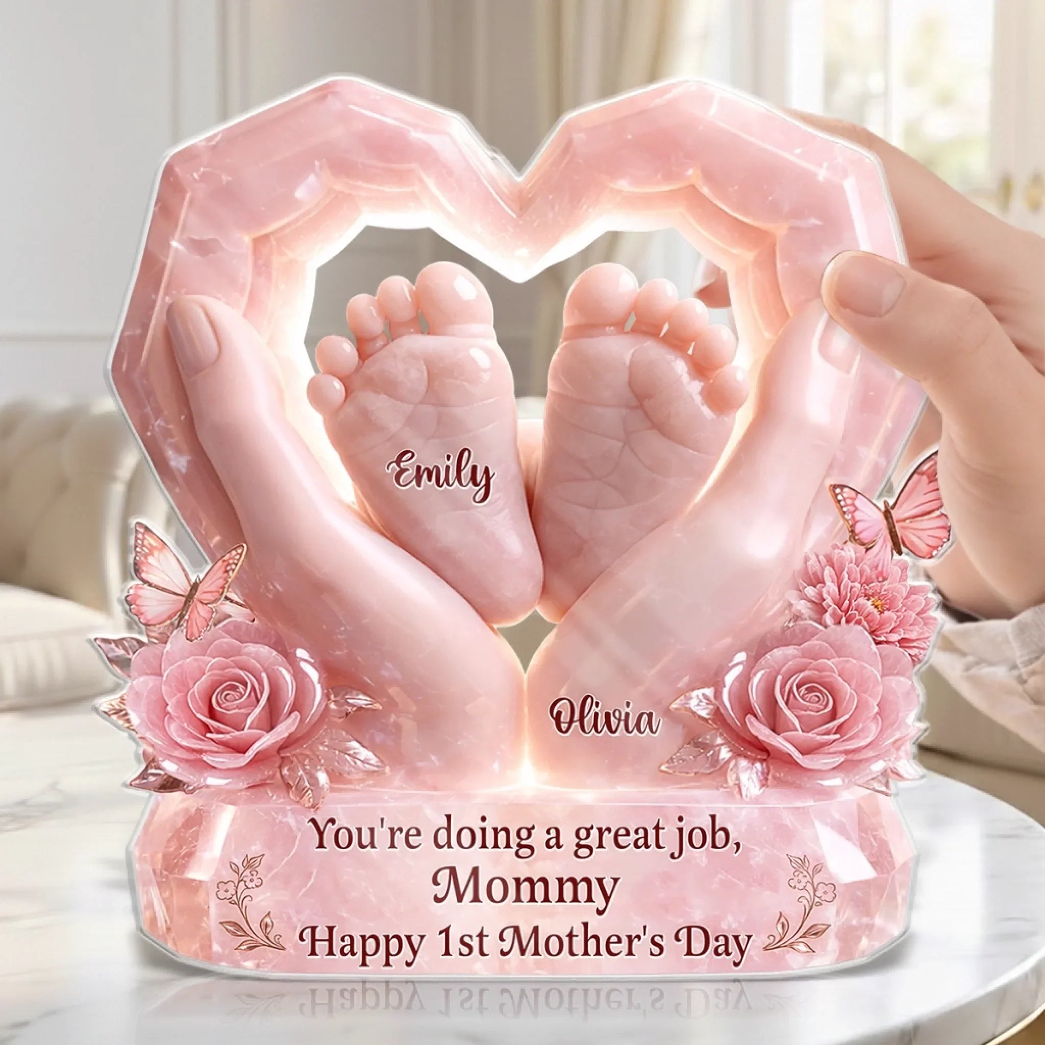 Custom Acrylic Plaque - Personalized Baby Shower, Gender Reveal Gifts For New Moms, New Parents - Welcome Our Little Miracle