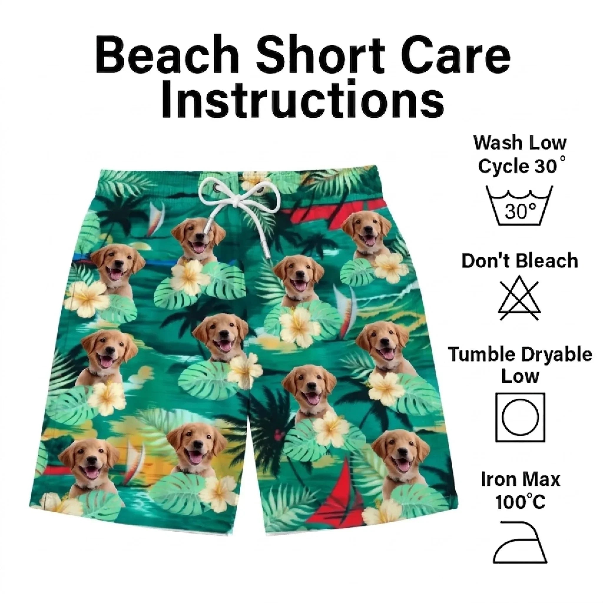 Custom Photo Tropical Hawaiian Aloha Men Beach Shorts - Personalized Summer Vacation And Travel Gifts For Family, Dog Cat Lovers - Life Is Better With Sandy Paws
