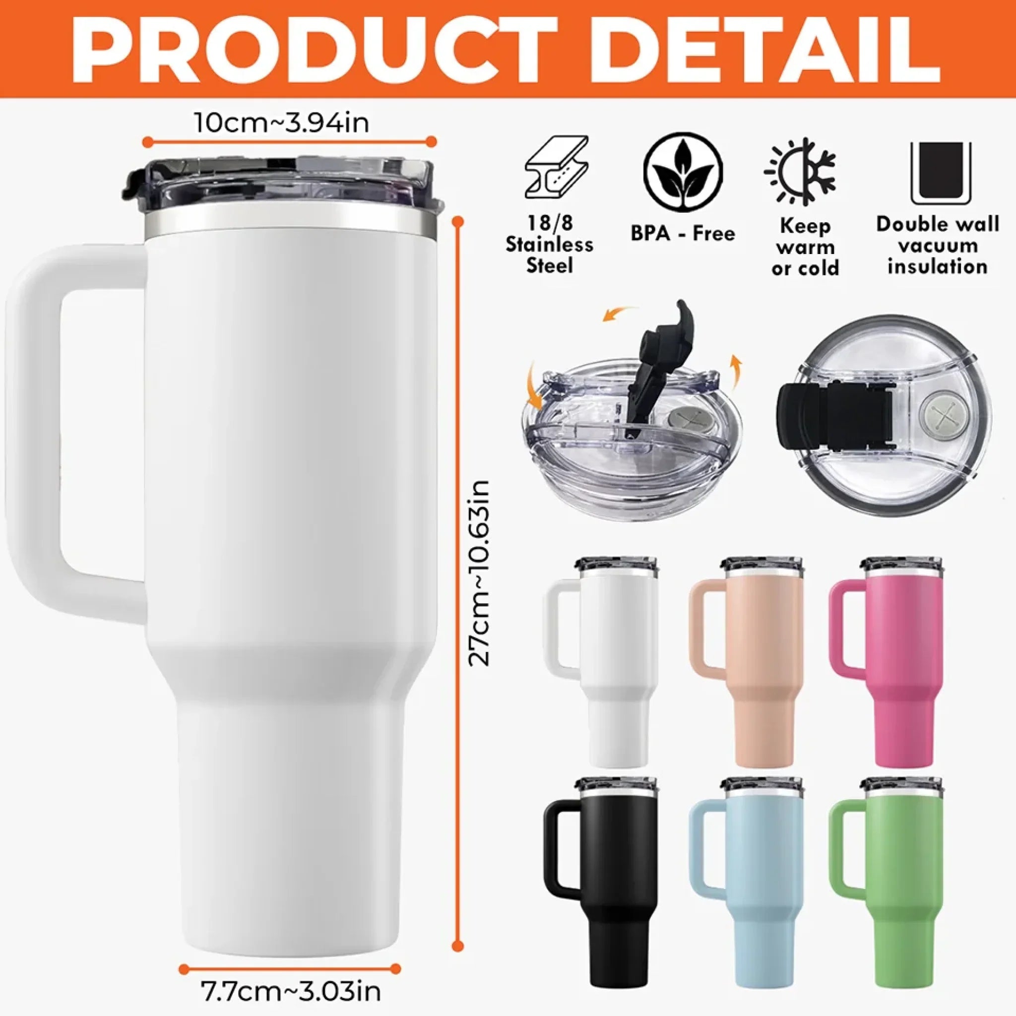 Every Sip, A Reminder Of Her Love - Family Personalized Custom Engraved 40oz Tumbler With Handle - Mother's Day, Gift For Mom, Grandma