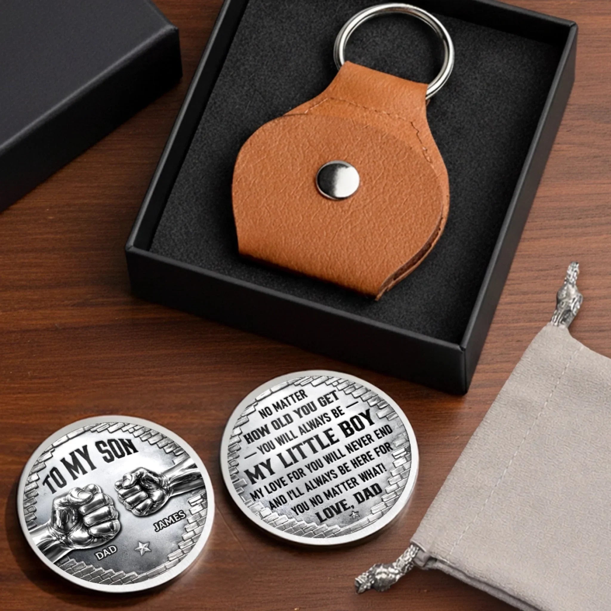 Custom Pocket Hug - Personalized Father's Day Birthday Gifts For Son - Always Your Biggest Supporter