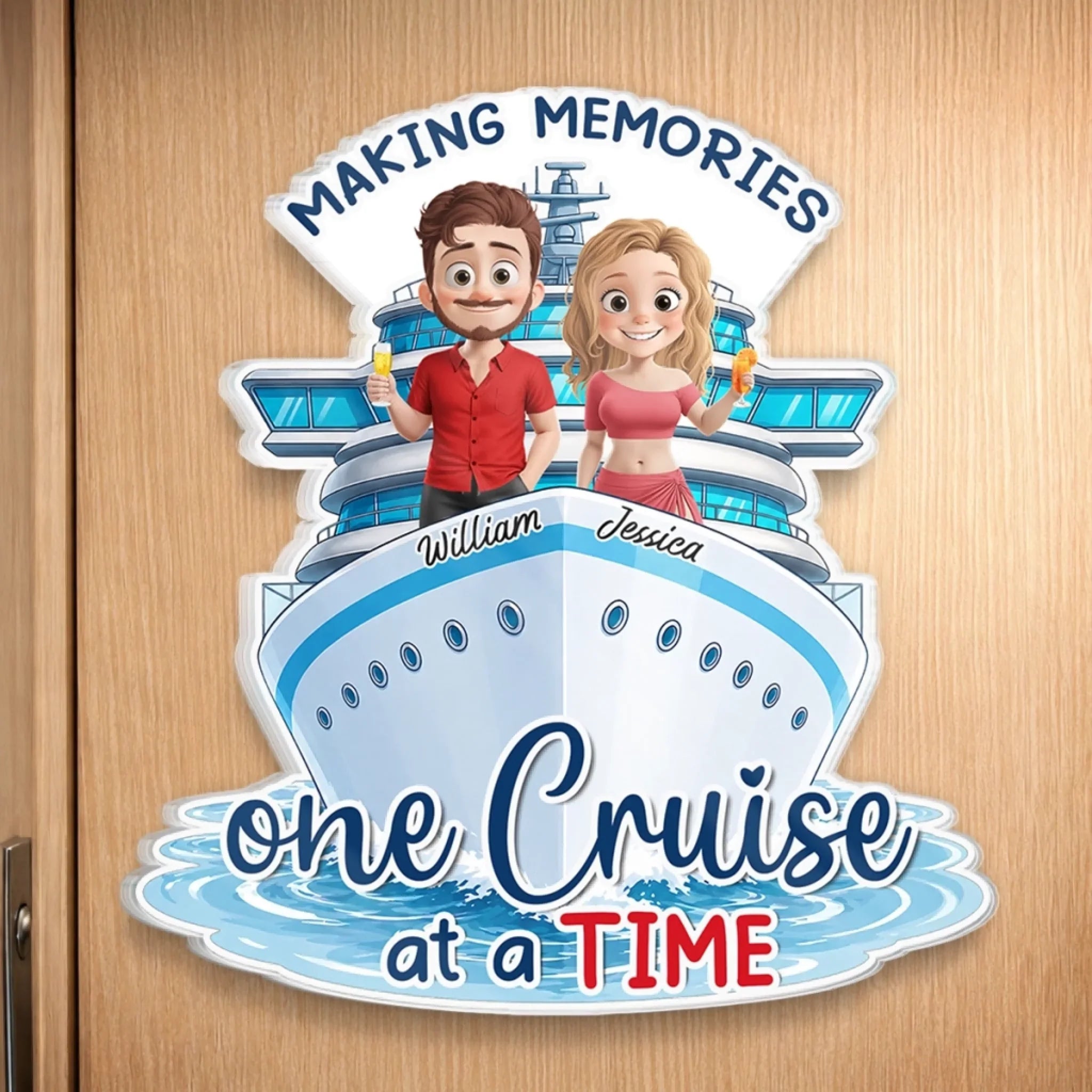 Custom Cruise Ship Door Magnet - Personalized Summer Vacation And Travel Gifts For Husband And Wife, Him And Her - Sunshine, Love And Summer Days