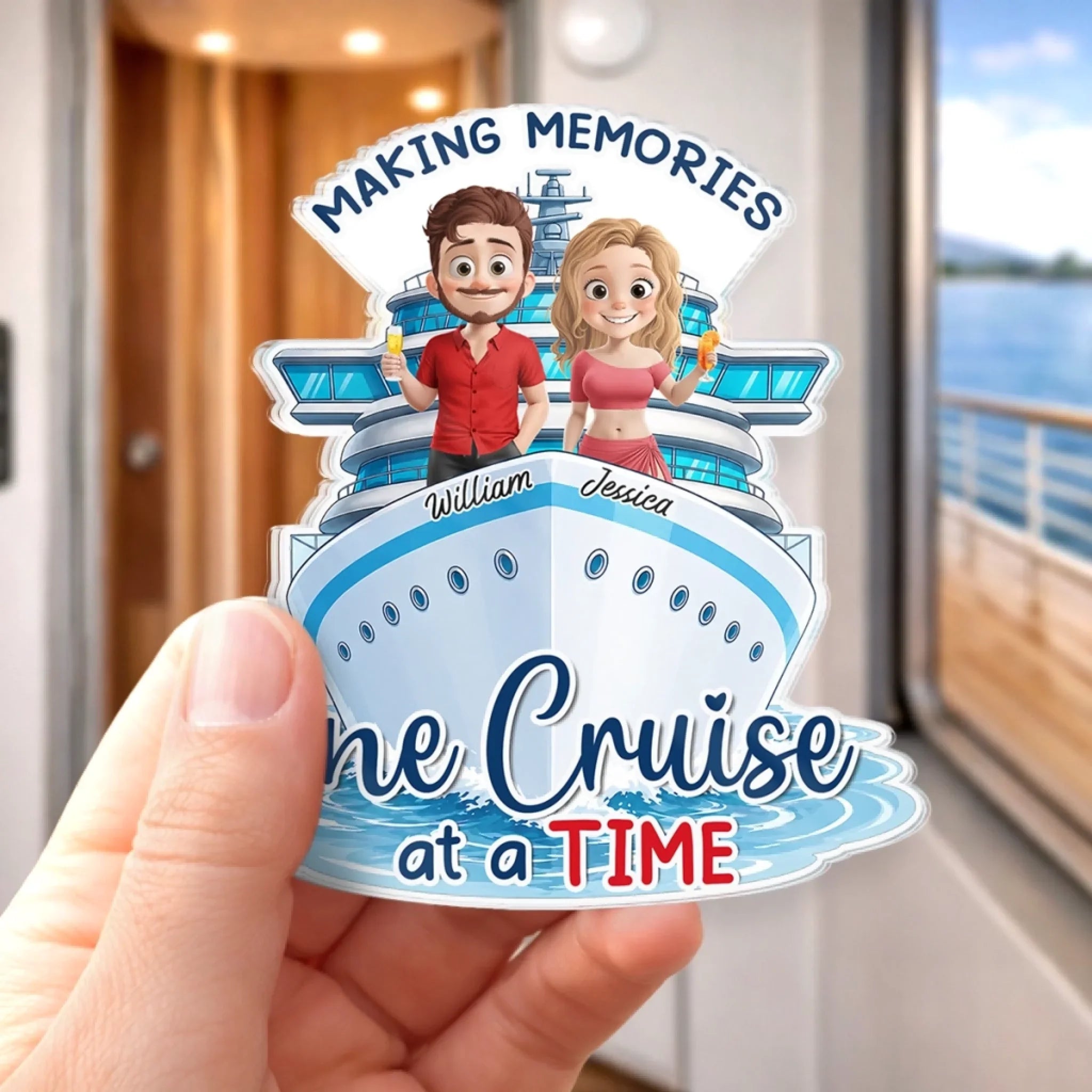 Custom Cruise Ship Door Magnet - Personalized Summer Vacation And Travel Gifts For Husband And Wife, Him And Her - Sunshine, Love And Summer Days