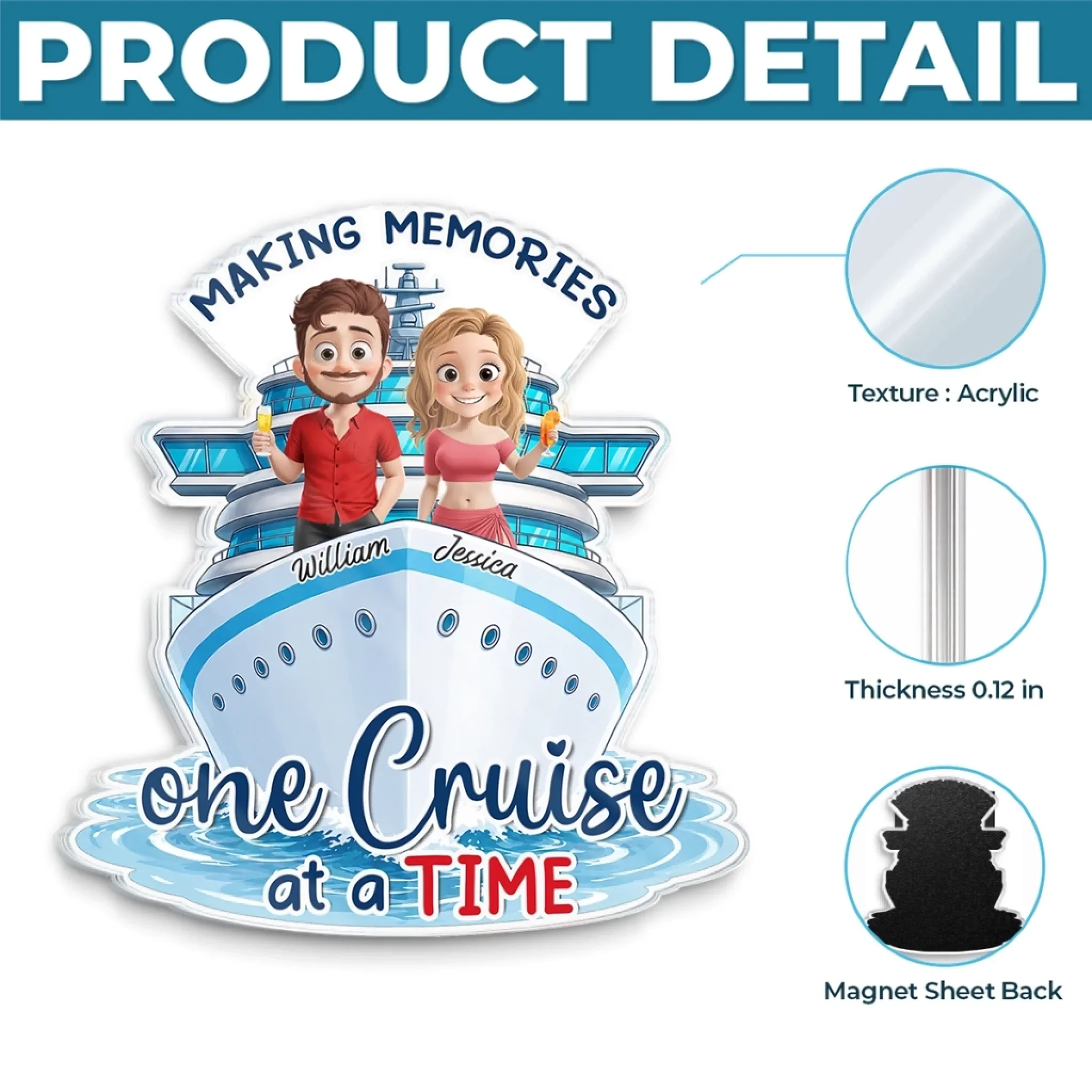 Custom Cruise Ship Door Magnet - Personalized Summer Vacation And Travel Gifts For Husband And Wife, Him And Her - Sunshine, Love And Summer Days