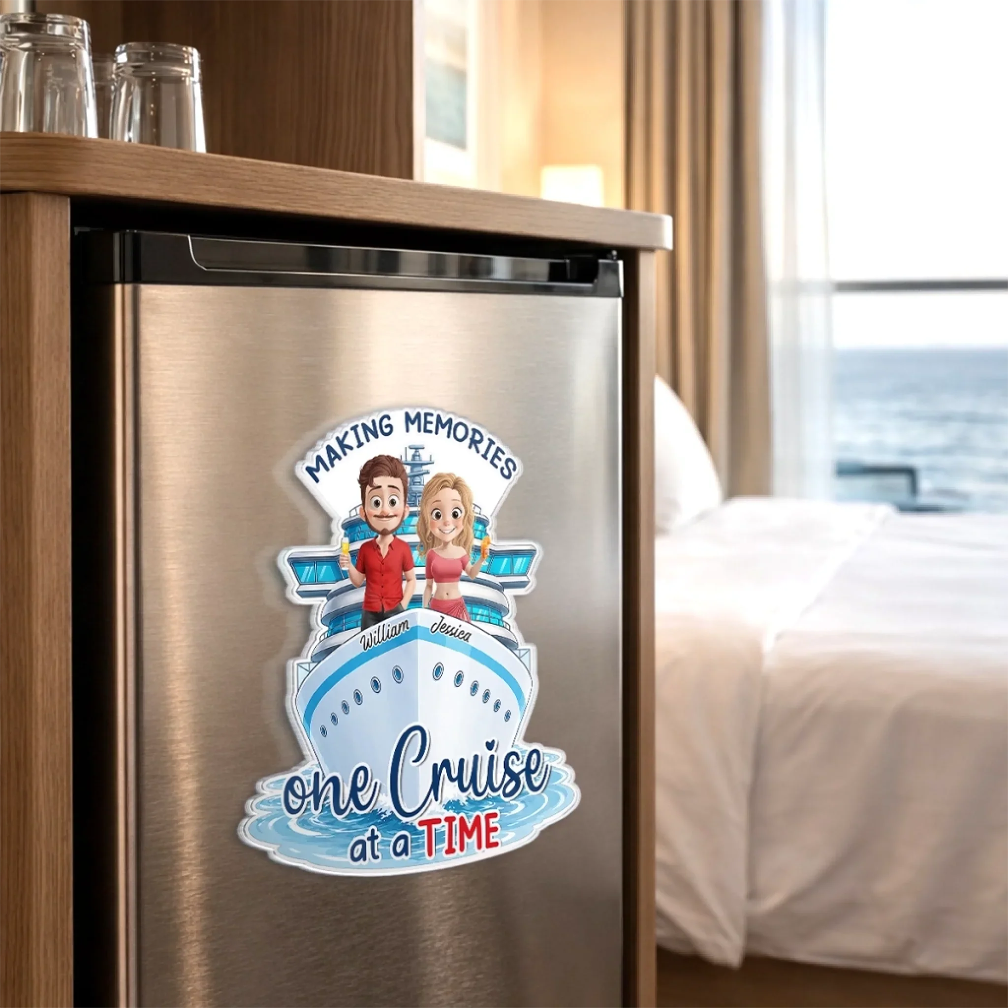 Custom Cruise Ship Door Magnet - Personalized Summer Vacation And Travel Gifts For Husband And Wife, Him And Her - Sunshine, Love And Summer Days