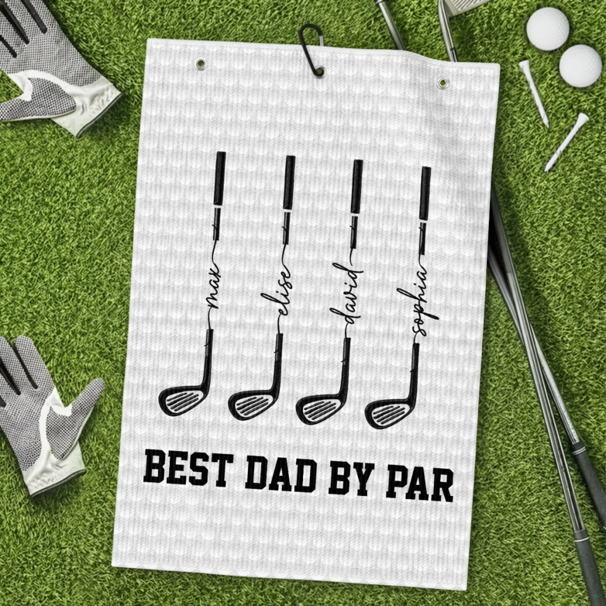 Custom Golf Towel - Personalized Father's Day Birthday Golf Gifts For Dad, Grandpa - Swing, Smile, Repeat