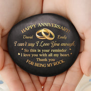 Custom Printed Rock - Personalized Anniversary Wedding Gifts For Husband And Wife, Him And Her - Our Love Blossoms Through Time