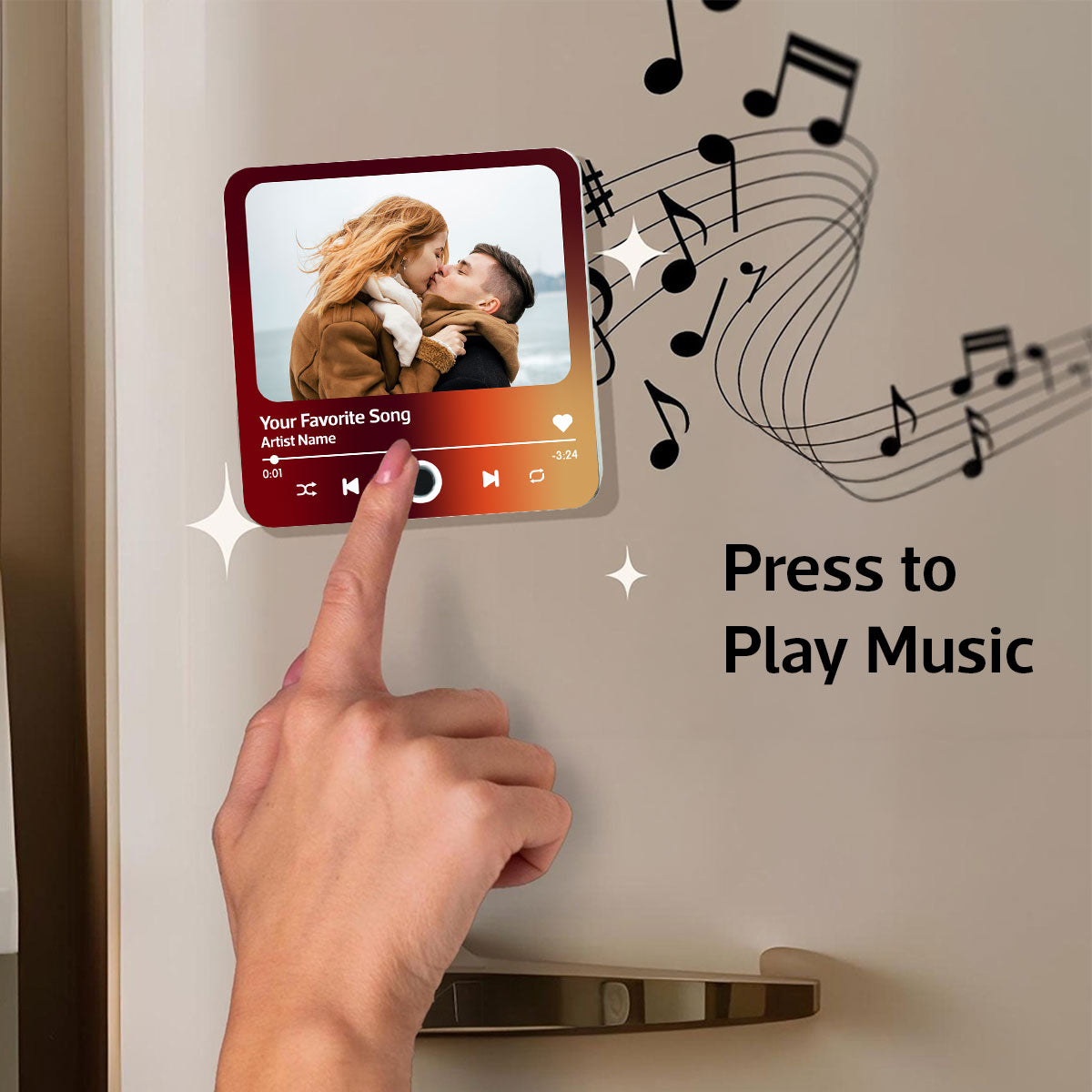 Couple Photo Favorite Song Personalized Music Fridge Magnet, Heartfelt  Gift For Couple, For Him, For Her, Boyfriend, Girlfriend, Husband, Wife