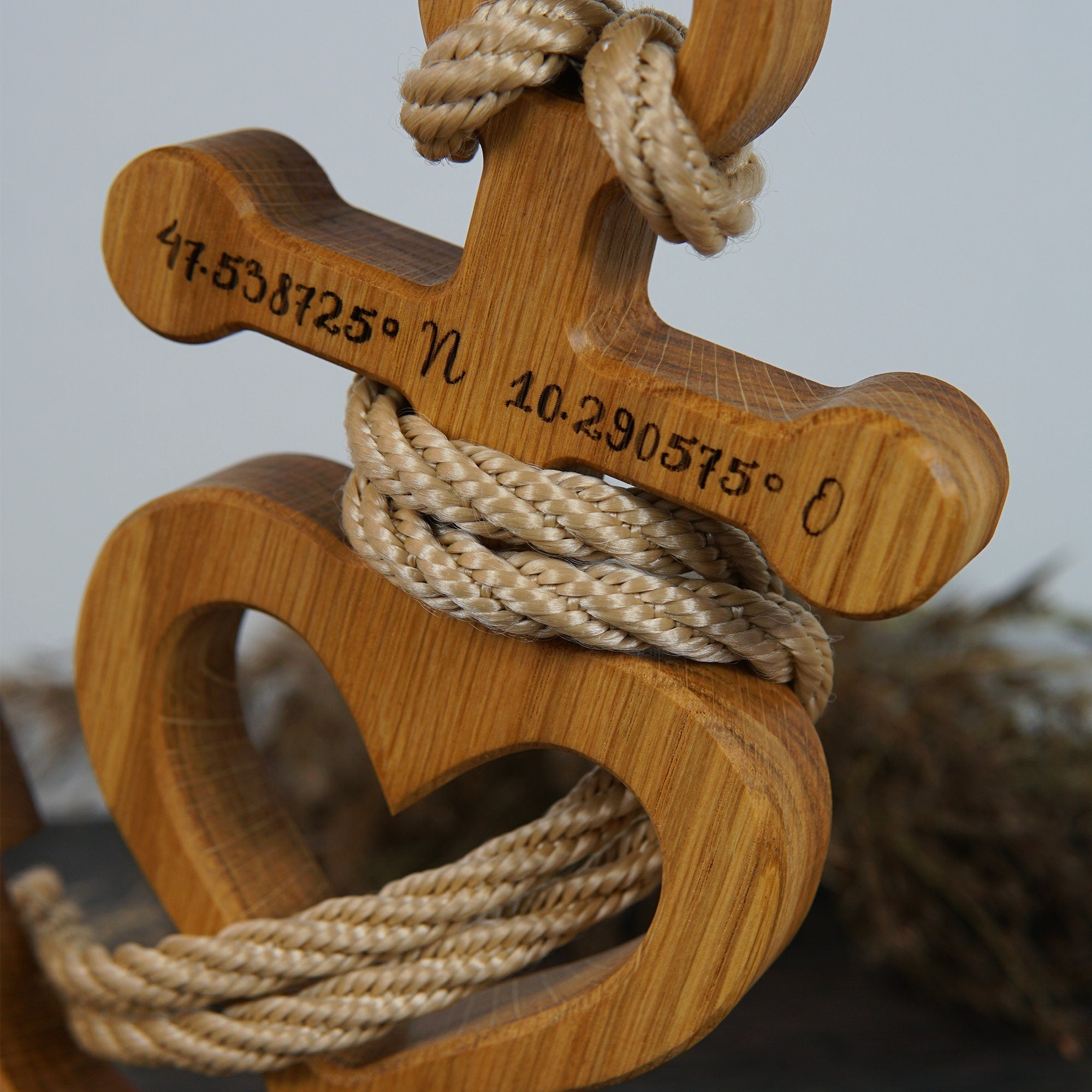 Personalized anchor with heart as a housewarming gift for couples or weddings