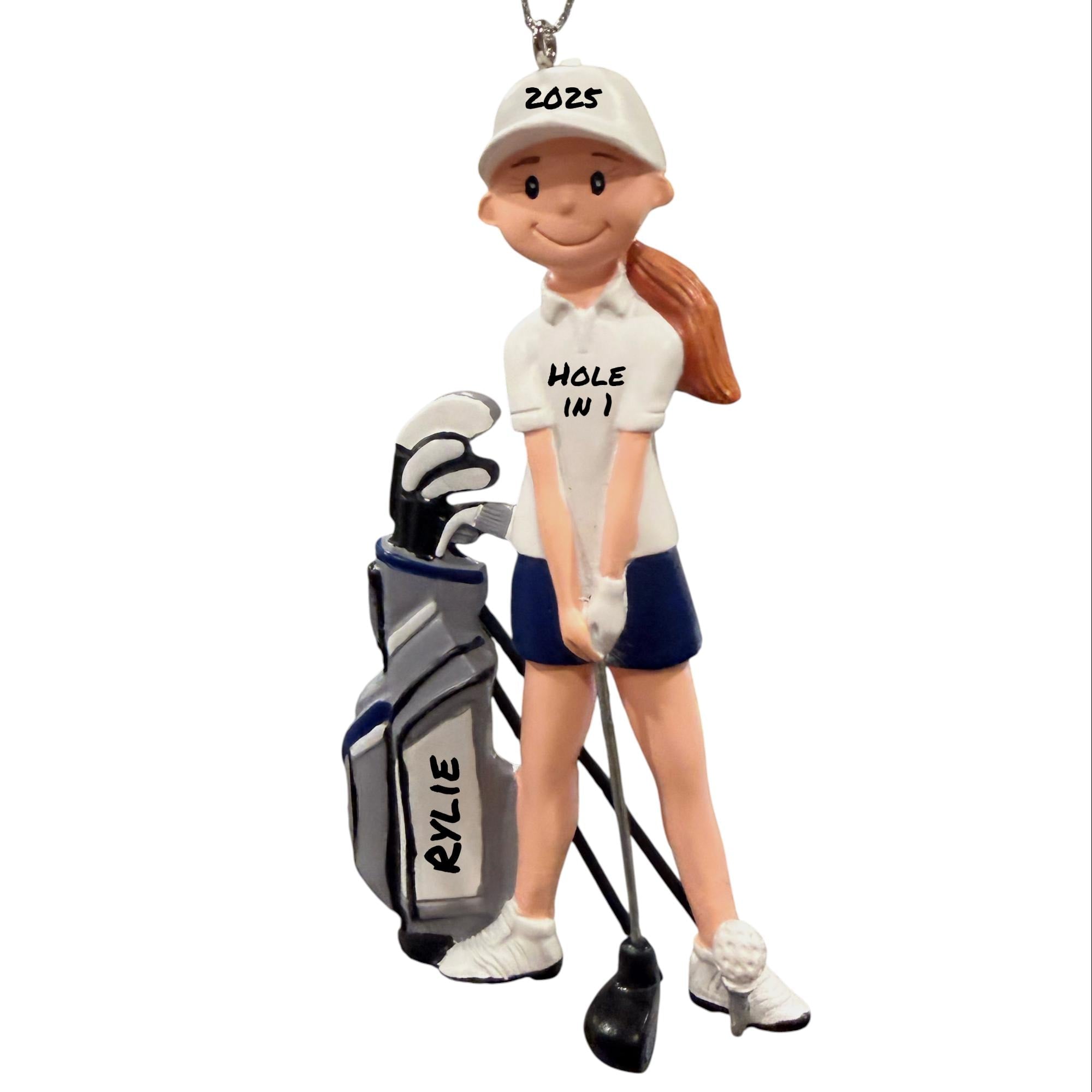 Personalized Golfer Ornament – Custom Golf Girl Christmas Gift