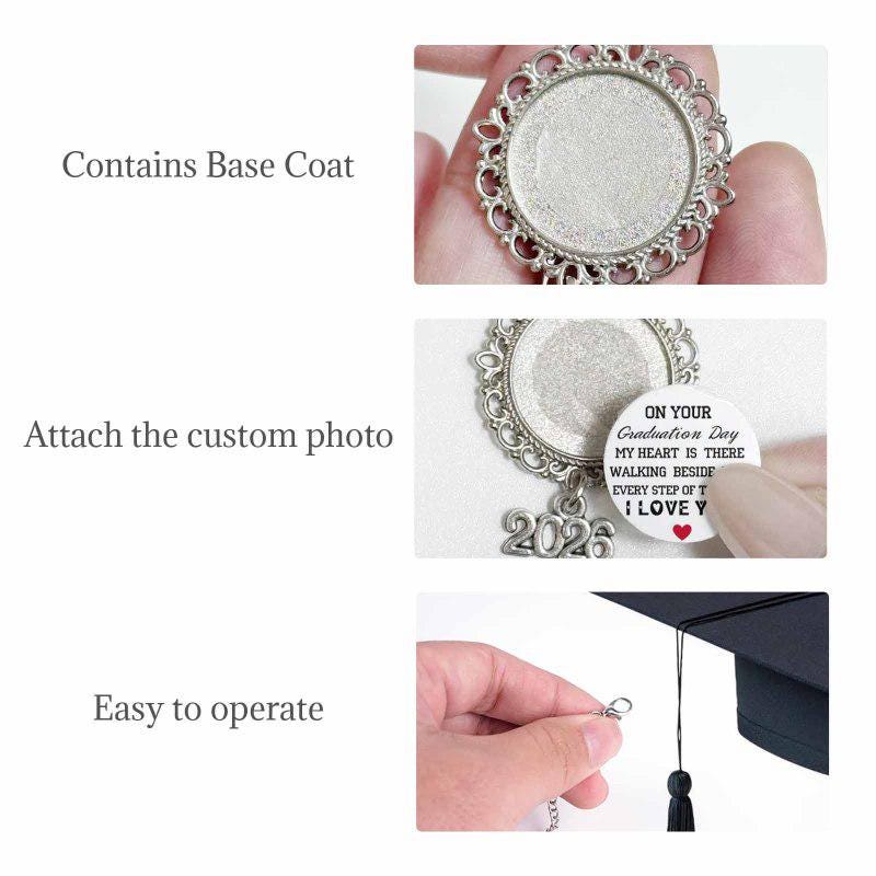 Custom Graduation Tassel With Photo Charm, Memorial Cap Ornament