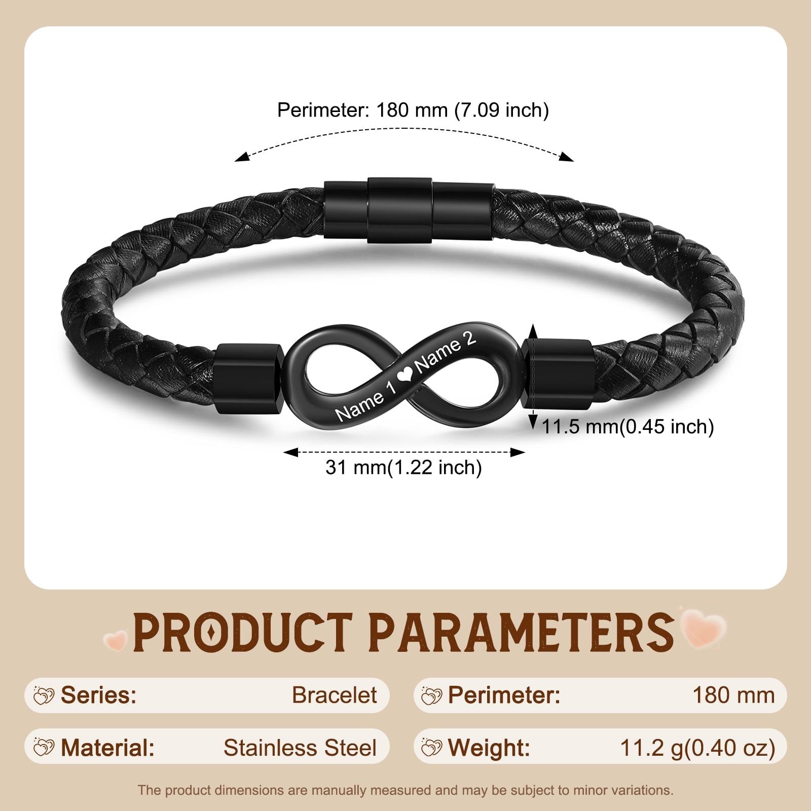 Personalized Infinity Couple Bracelets with Custom Names, Matching Gift for Him and Her
