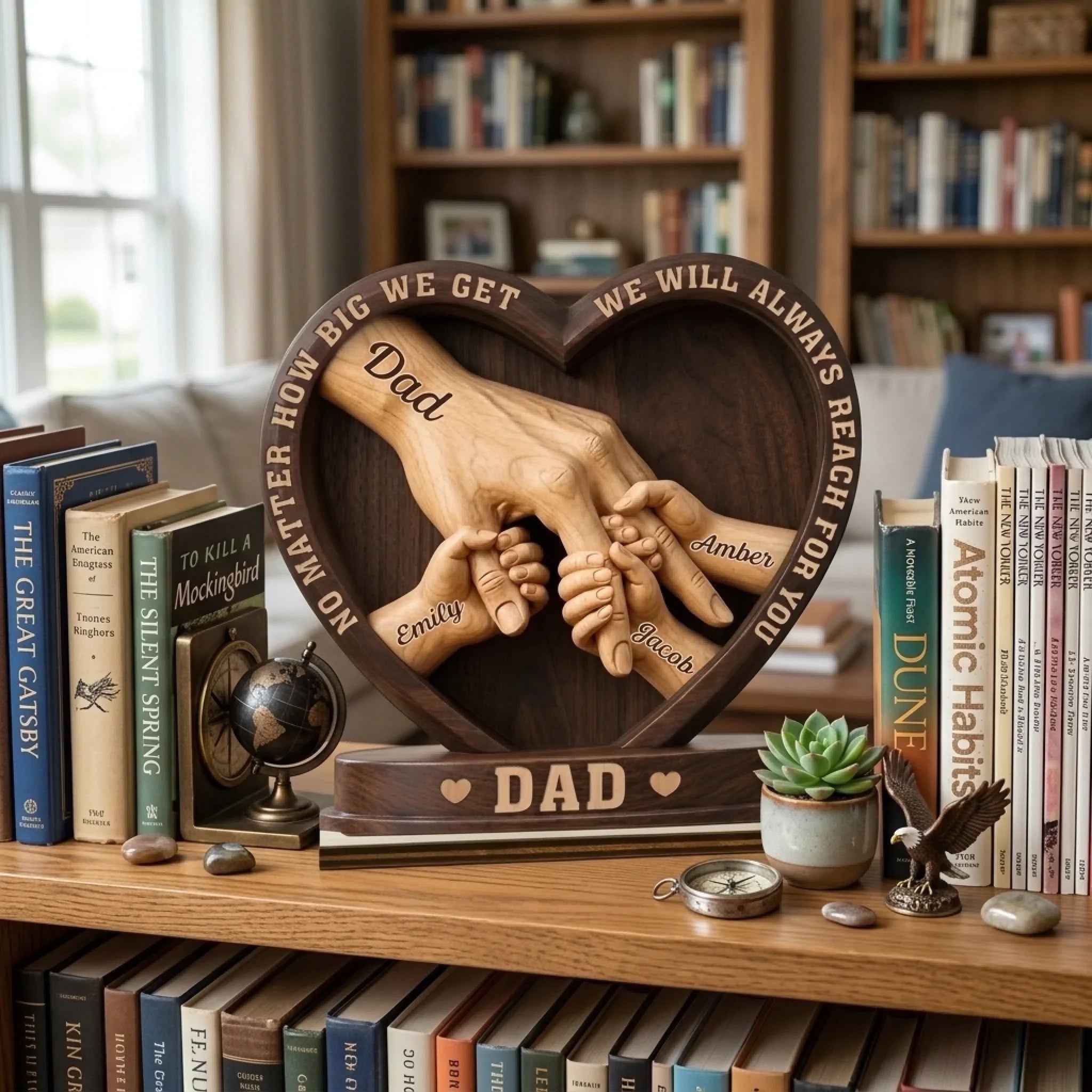 Custom 2-Layered Wooden Plaque - Personalized Father's Day Birthday Gifts For Dad, Grandpa - Crafted With Love