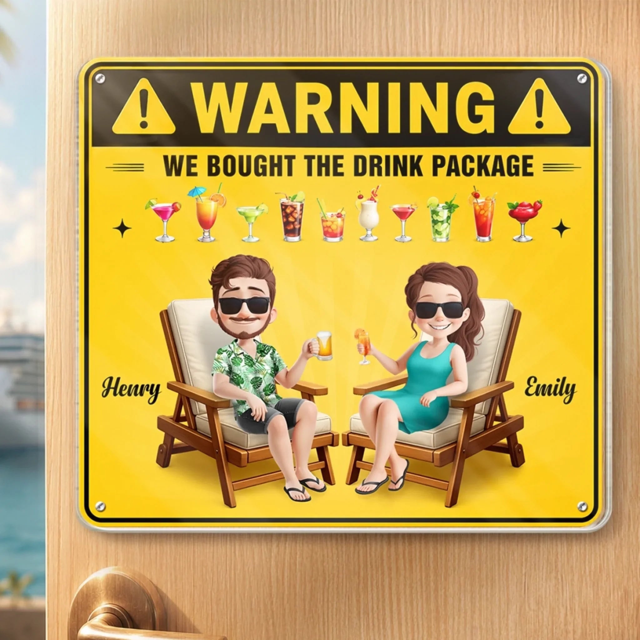 Custom Cruise Ship Door Magnet - Personalized Summer Vacation And Travel Gifts For Husband And Wife, Him And Her - Living Our Best Cruise Life