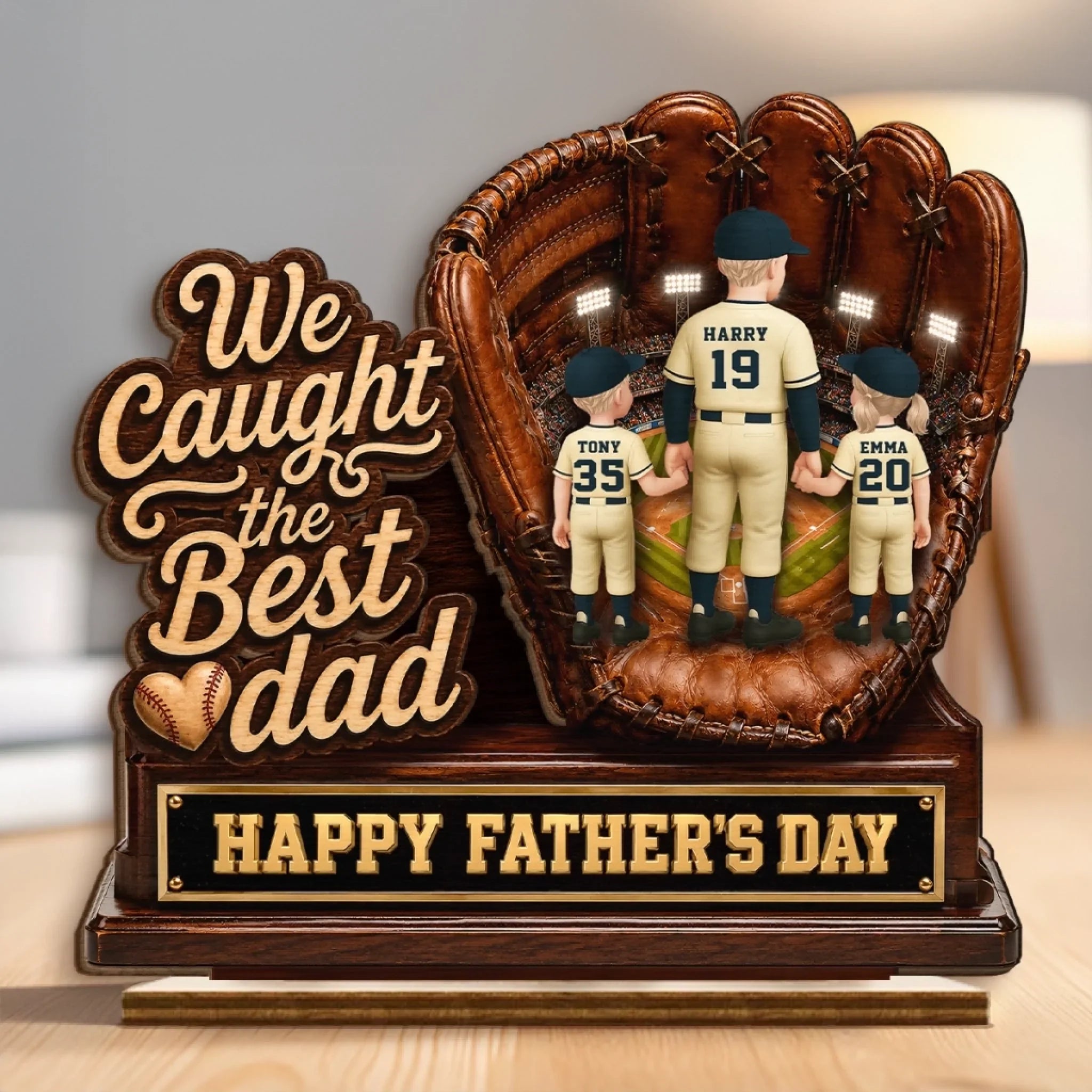 Custom 2-Layered Wooden Plaque - Personalized Father's Day Gifts For Dad, Grandpa, Baseball Lovers, Sports Fans, Sports Lovers - Legends Raise Champions