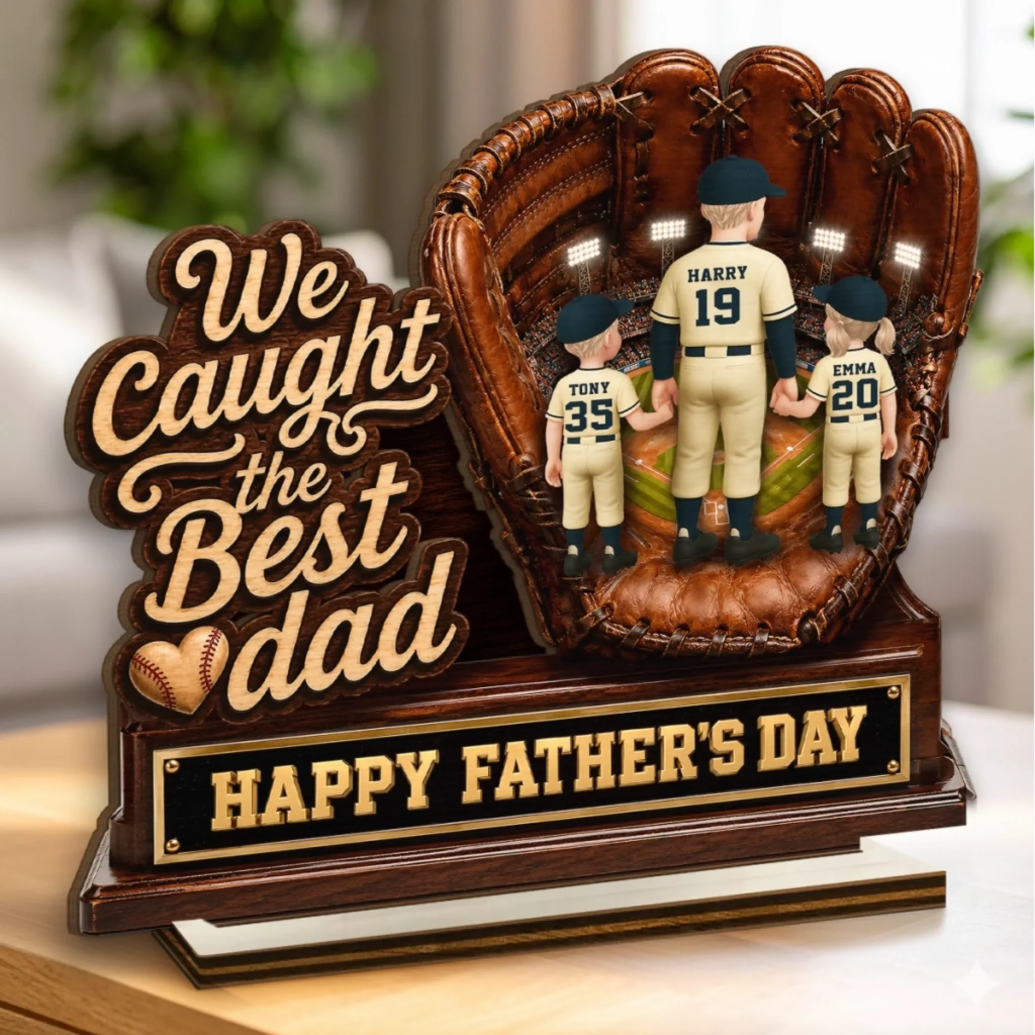 Custom 2-Layered Wooden Plaque - Personalized Father's Day Gifts For Dad, Grandpa, Baseball Lovers, Sports Fans, Sports Lovers - Legends Raise Champions
