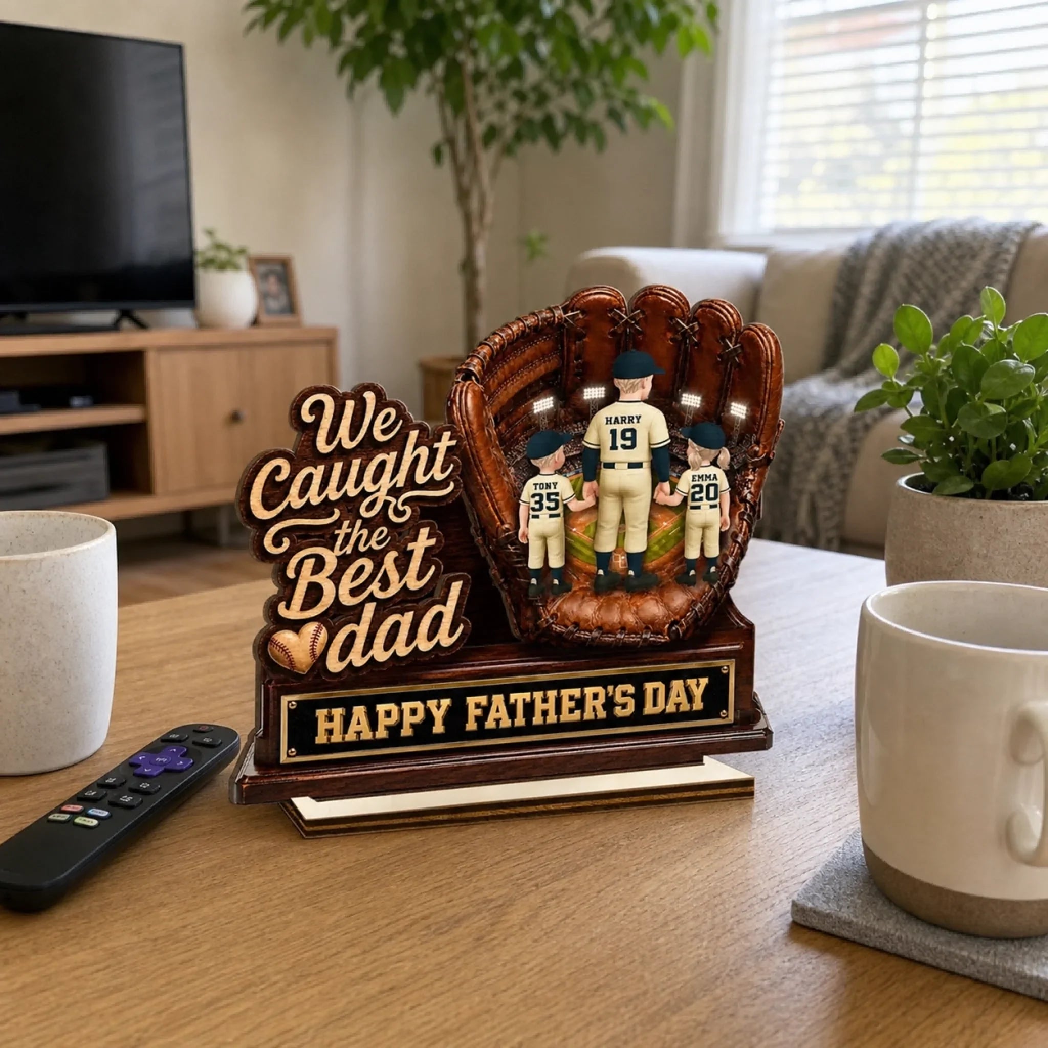 Custom 2-Layered Wooden Plaque - Personalized Father's Day Gifts For Dad, Grandpa, Baseball Lovers, Sports Fans, Sports Lovers - Legends Raise Champions
