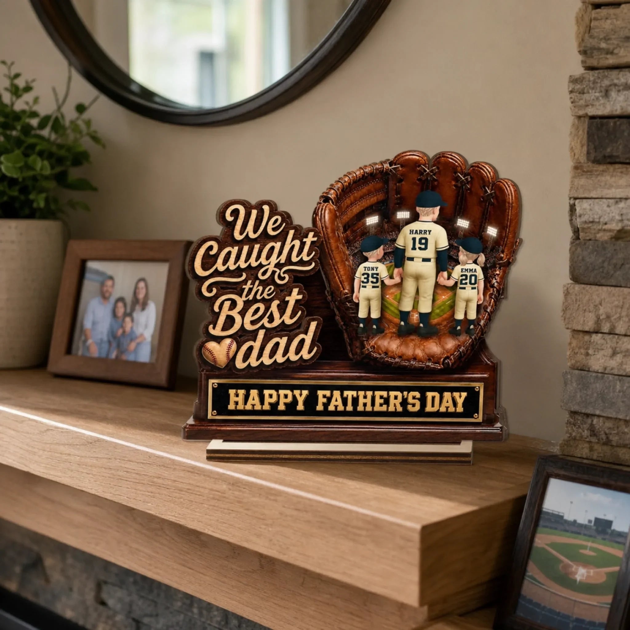 Custom 2-Layered Wooden Plaque - Personalized Father's Day Gifts For Dad, Grandpa, Baseball Lovers, Sports Fans, Sports Lovers - Legends Raise Champions