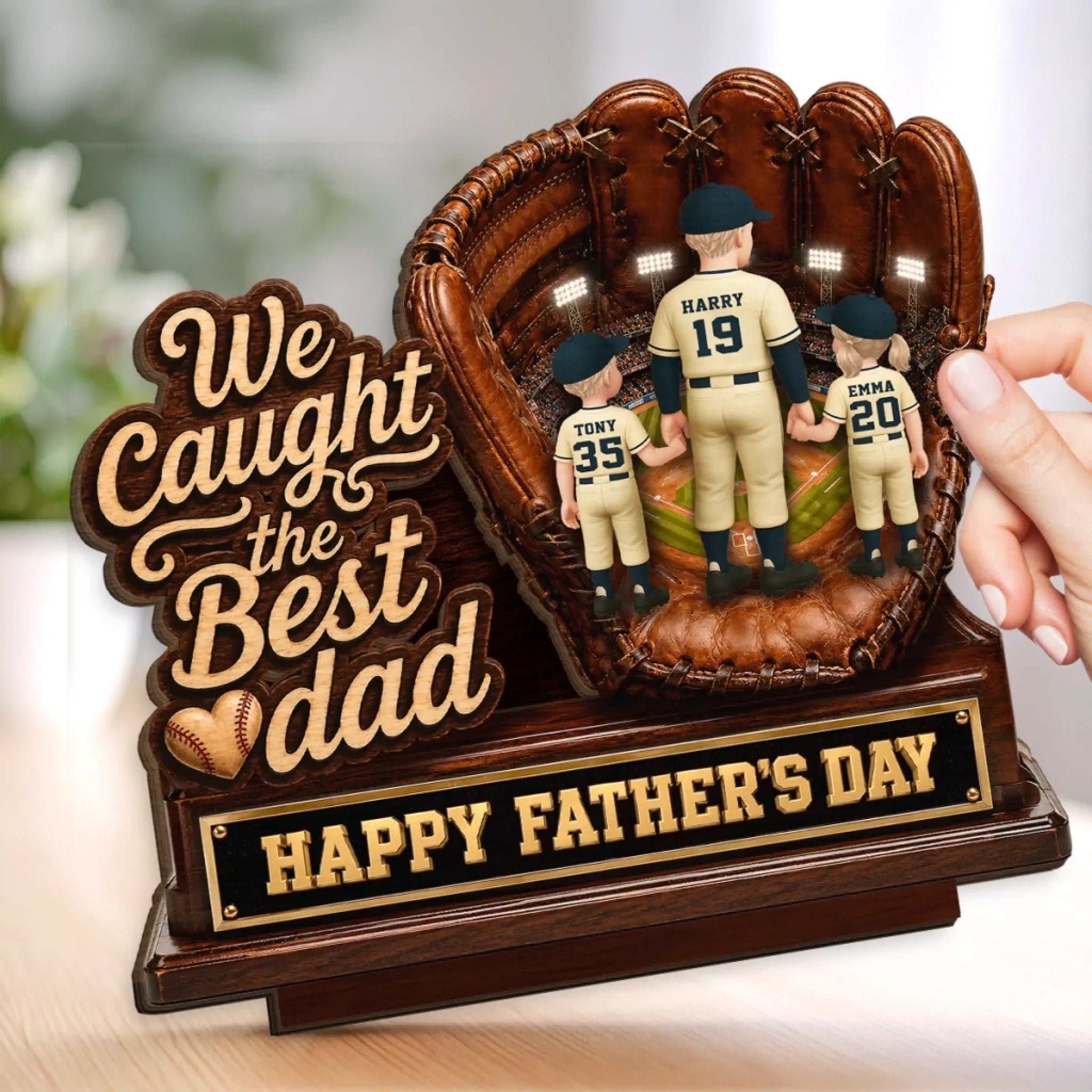 Custom 2-Layered Wooden Plaque - Personalized Father's Day Gifts For Dad, Grandpa, Baseball Lovers, Sports Fans, Sports Lovers - Legends Raise Champions