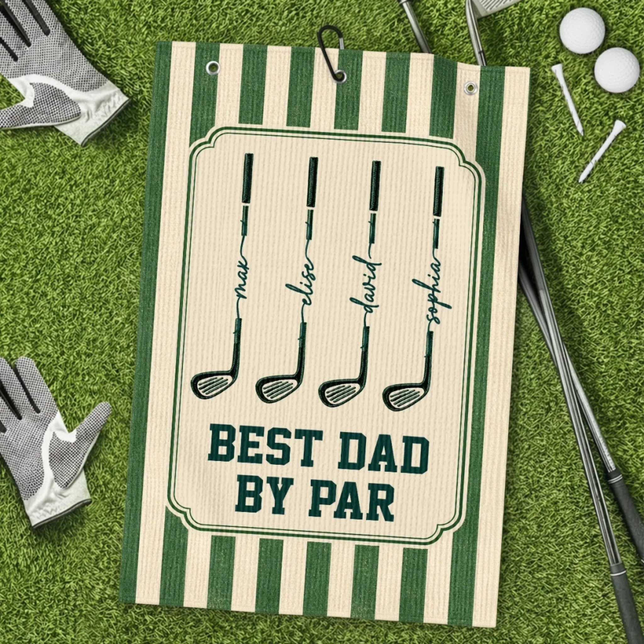 Custom Golf Towel - Personalized Father's Day Birthday Golf Gifts For Dad, Grandpa - Keep Calm & Golf On