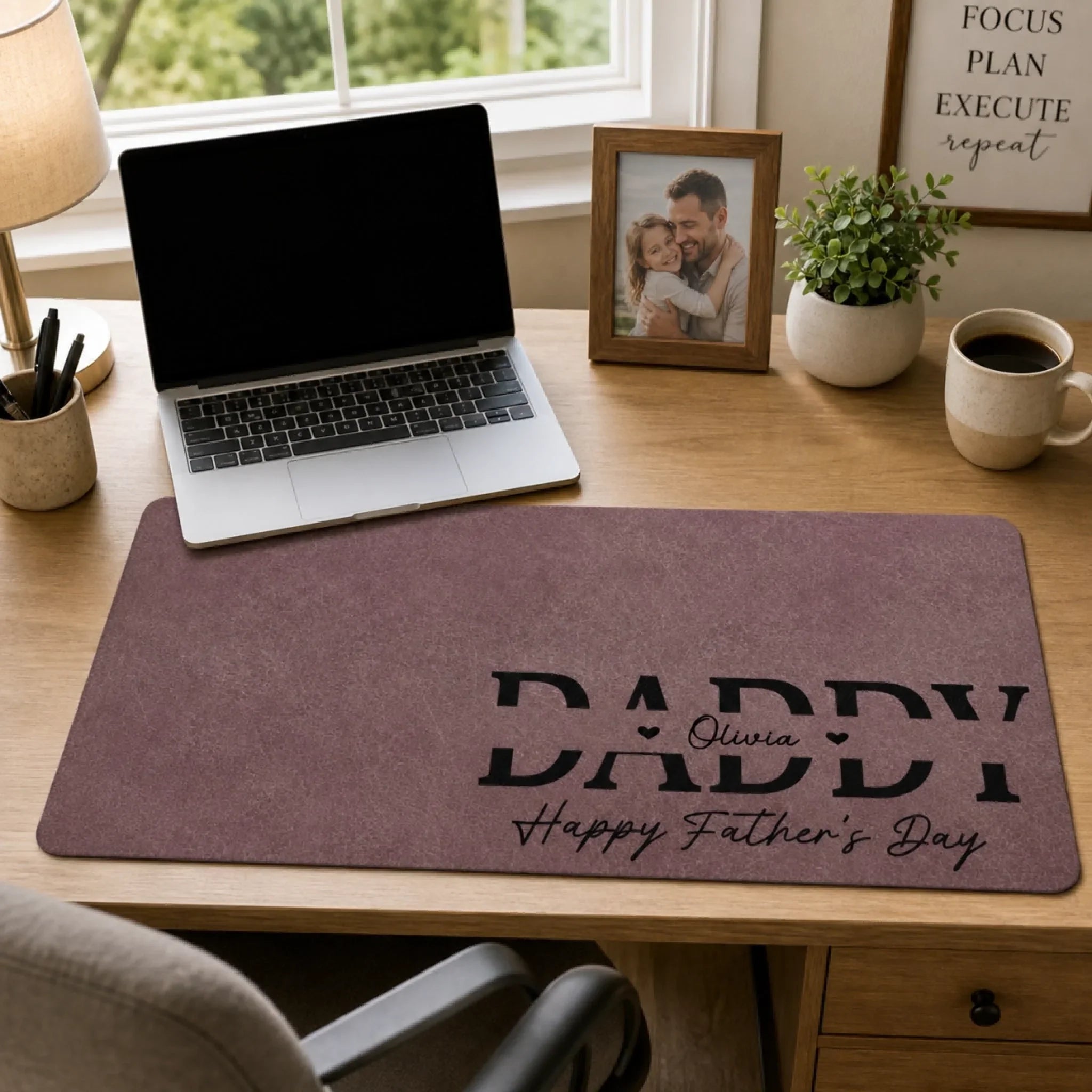 Custom Desk Mat -  Personalized Father's Day Birthday Gifts For Dad, Grandpa - Dad Mode Always Active