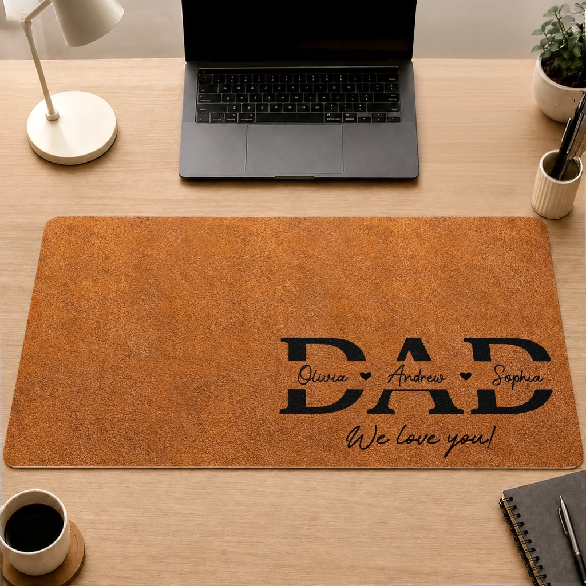 Custom Desk Mat -  Personalized Father's Day Birthday Gifts For Dad, Grandpa - Dad Mode Always Active