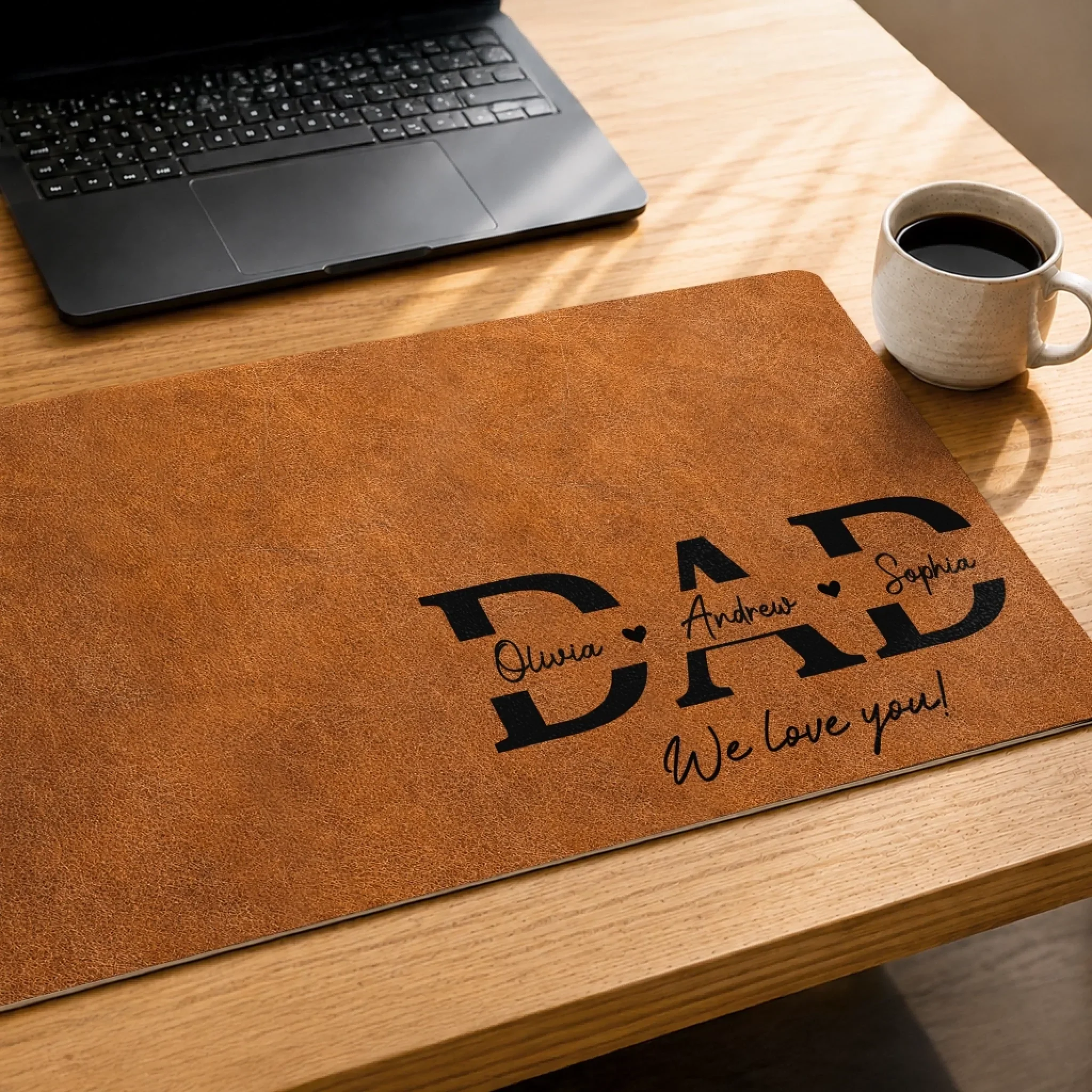 Custom Desk Mat -  Personalized Father's Day Birthday Gifts For Dad, Grandpa - Dad Mode Always Active