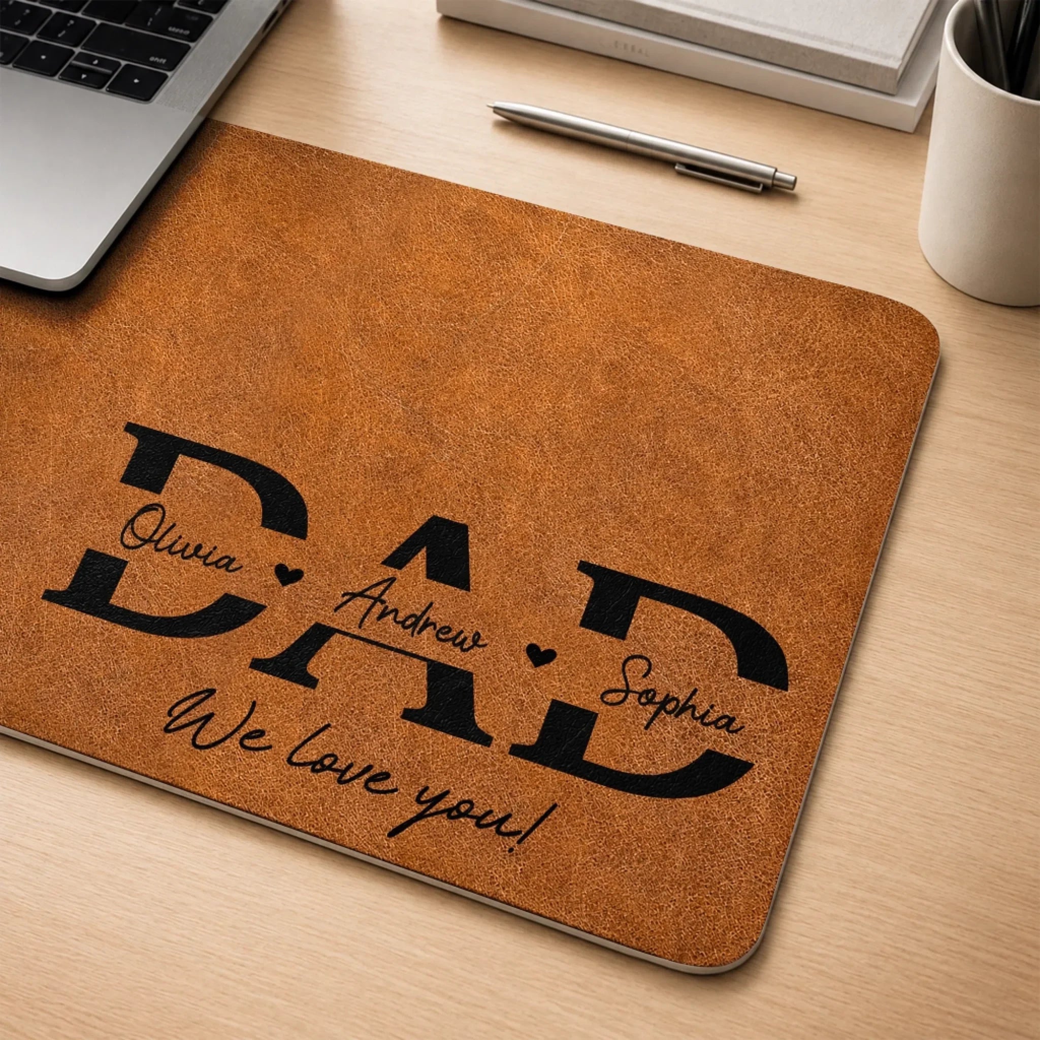 Custom Desk Mat -  Personalized Father's Day Birthday Gifts For Dad, Grandpa - Dad Mode Always Active
