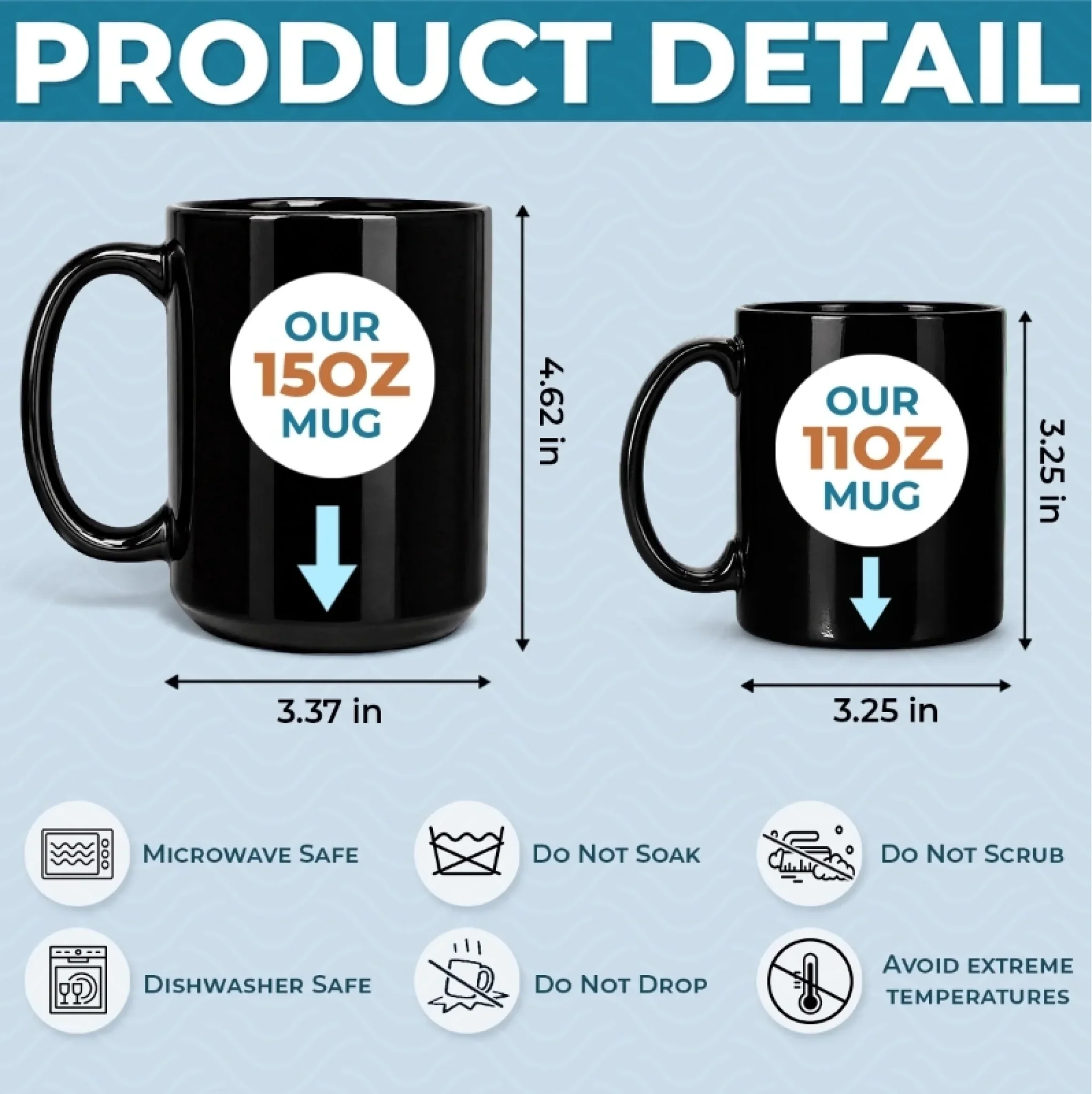 Custom Black Mug - Personalized Father's Day, Baby Shower, Gender Reveal Gifts For New Moms, New Dads, New Parents - New Adventures Begin With Us